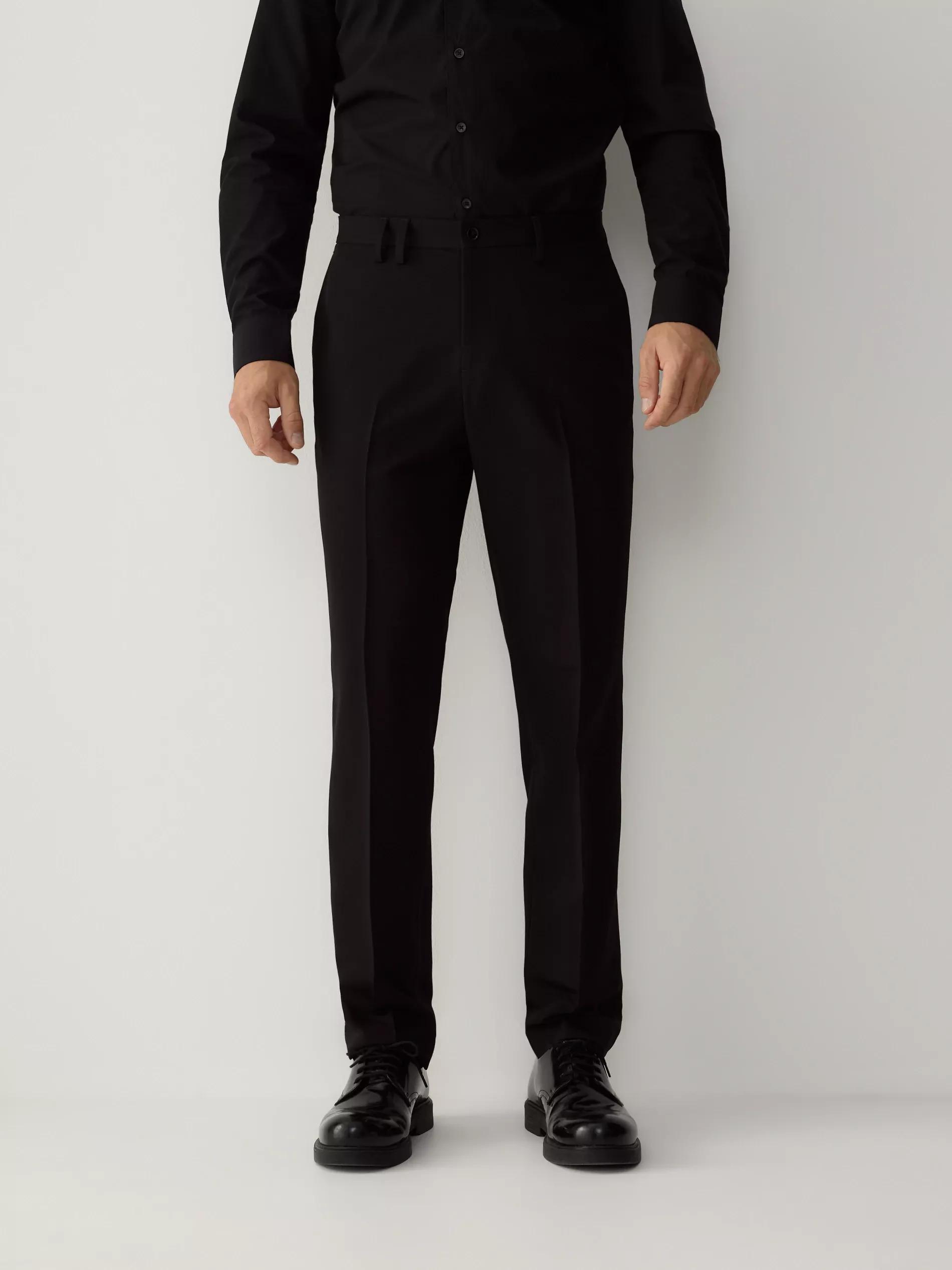 Black Classic Slim Pants, , large image number 2