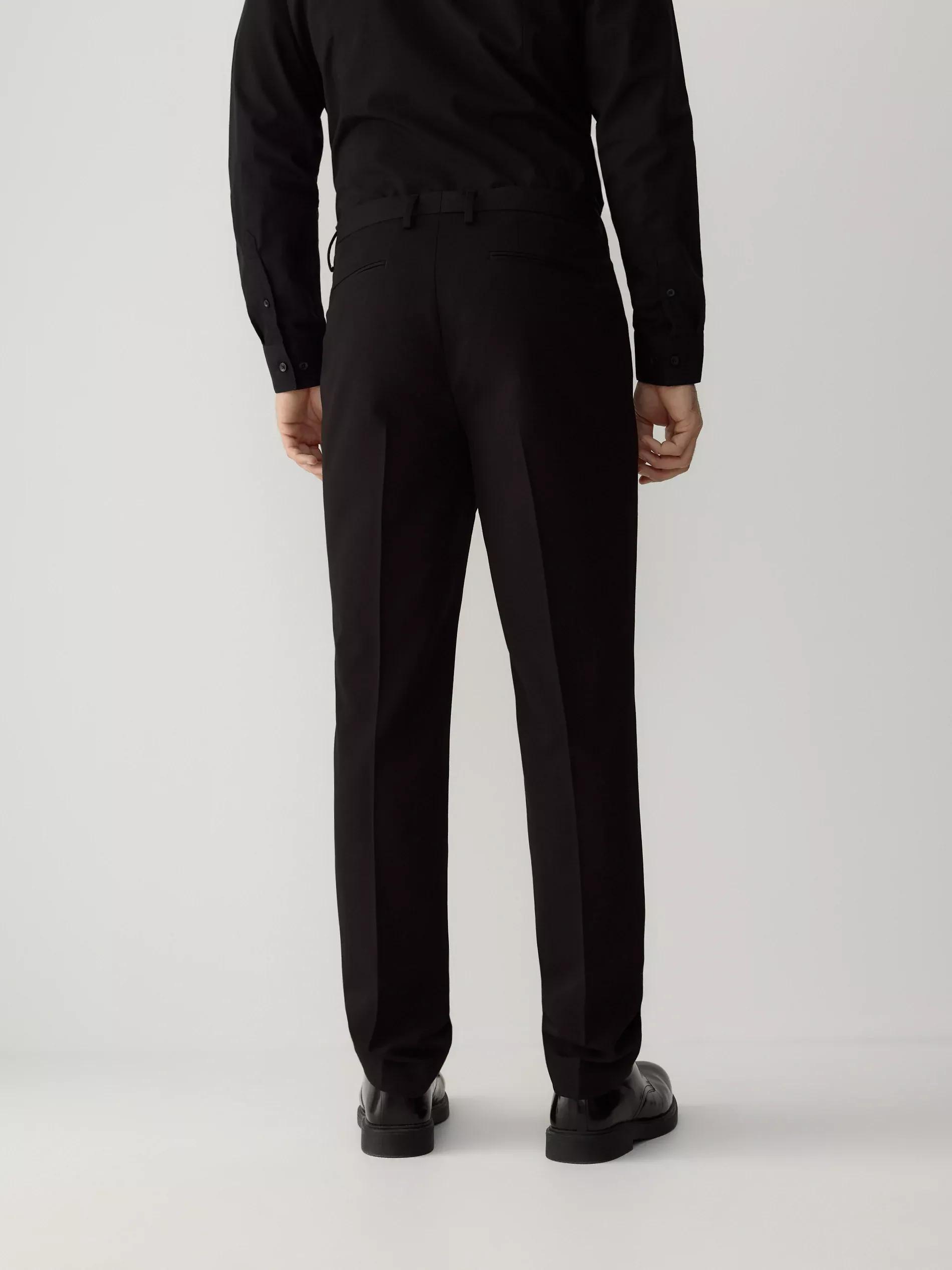 Black Classic Slim Pants, , large image number 3