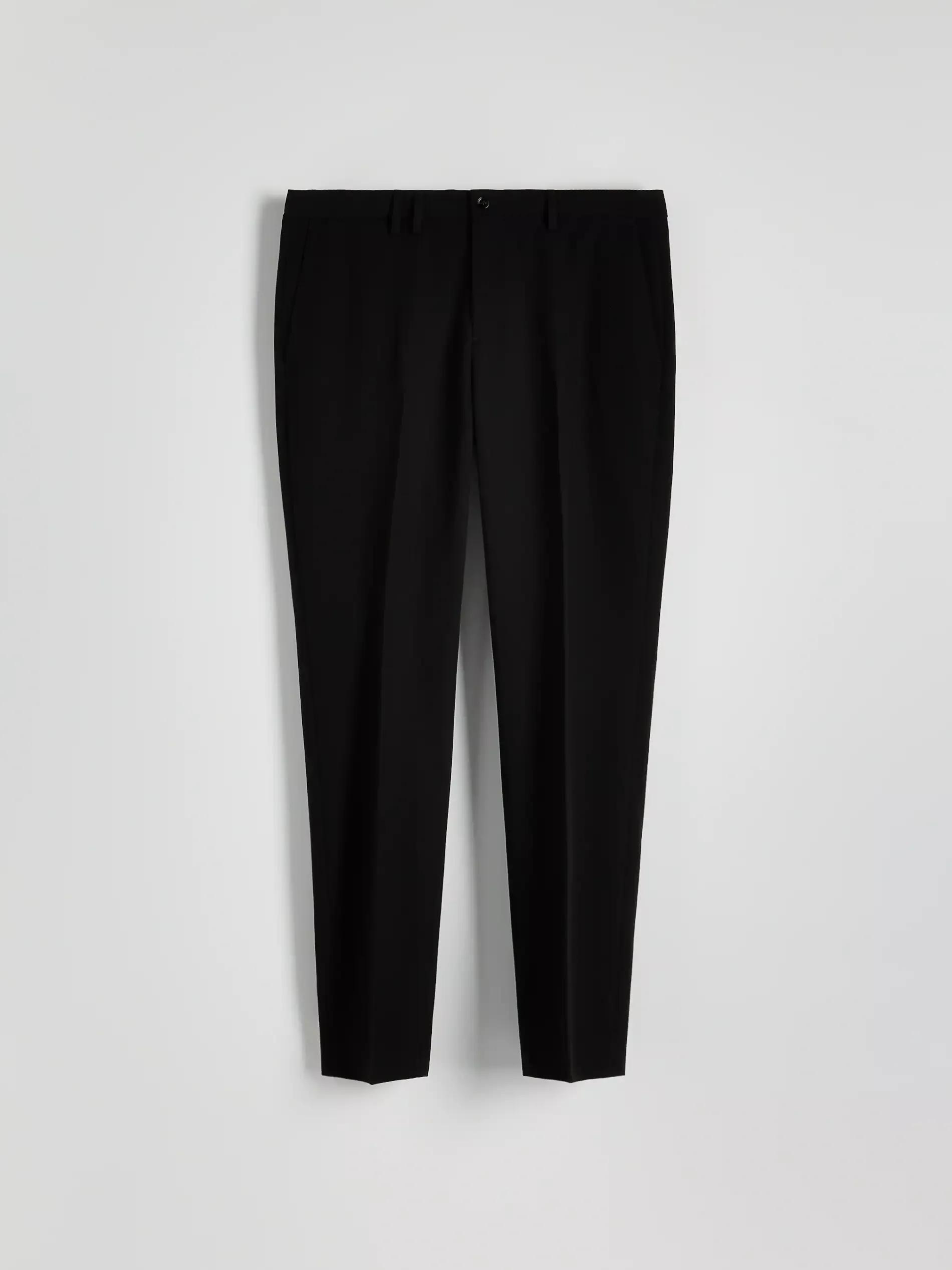 Black Classic Slim Pants, , large image number 4