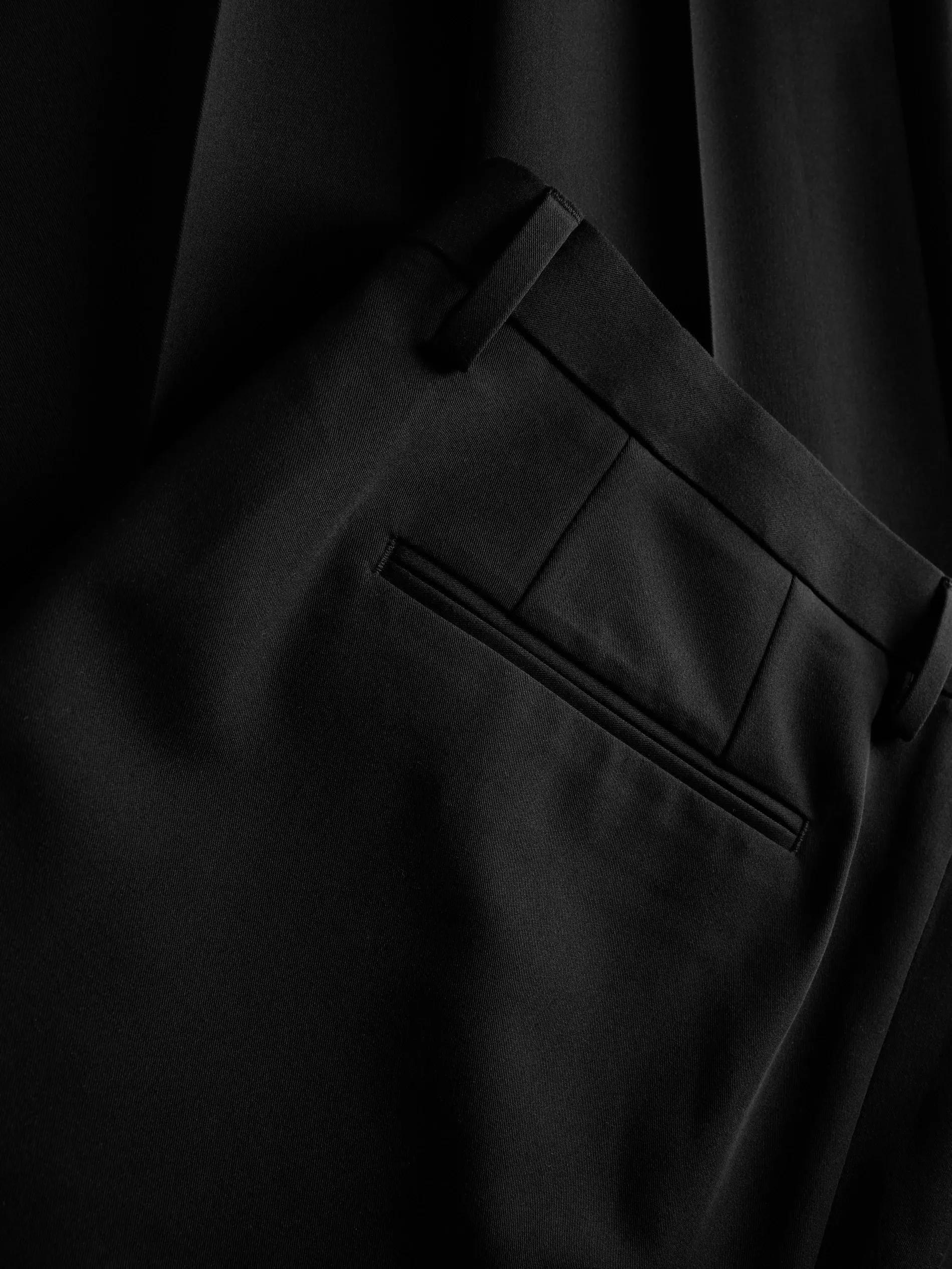 Black Classic Slim Pants, , large image number 5