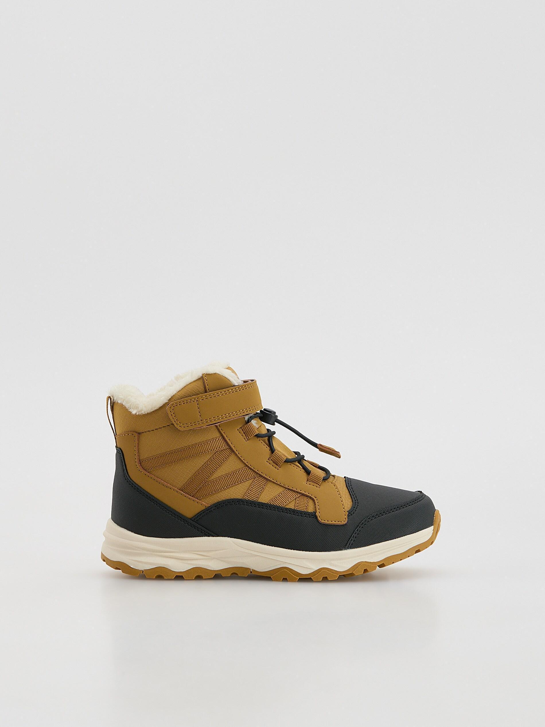 Brown Trekking Boots, Kids Boys, Yellow, large image number 0
