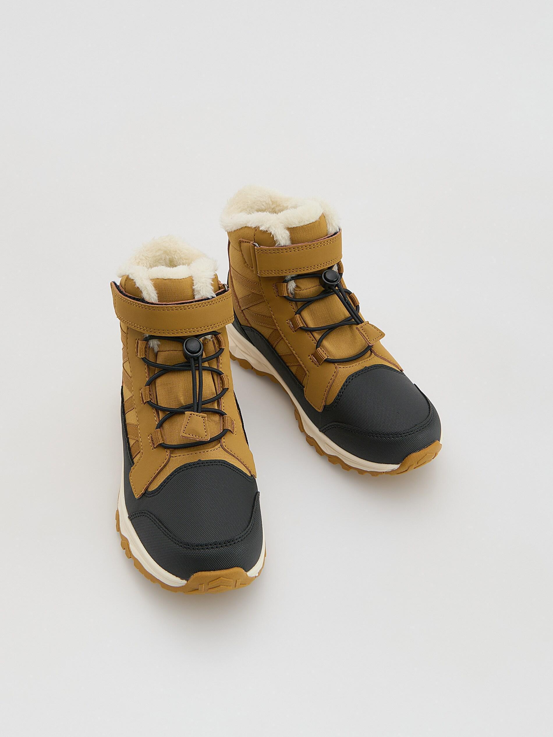 Brown Trekking Boots, Kids Boys, Yellow, large image number 1