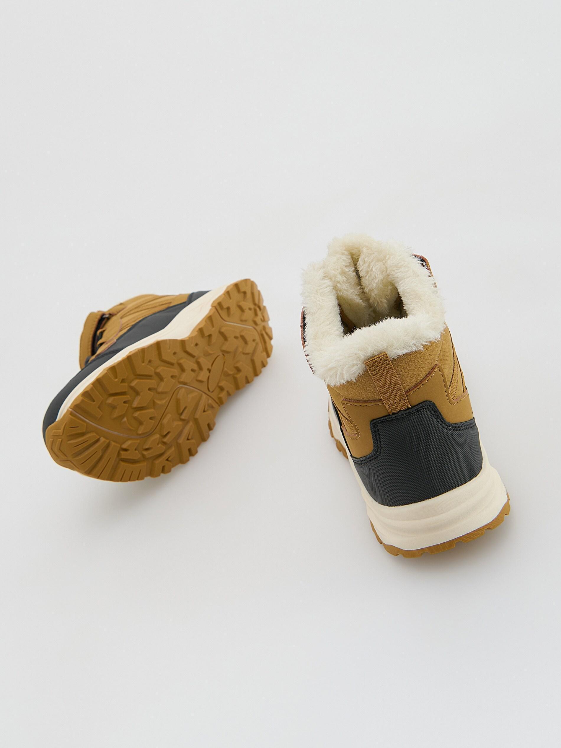 Brown Trekking Boots, Kids Boys, Yellow, large image number 2