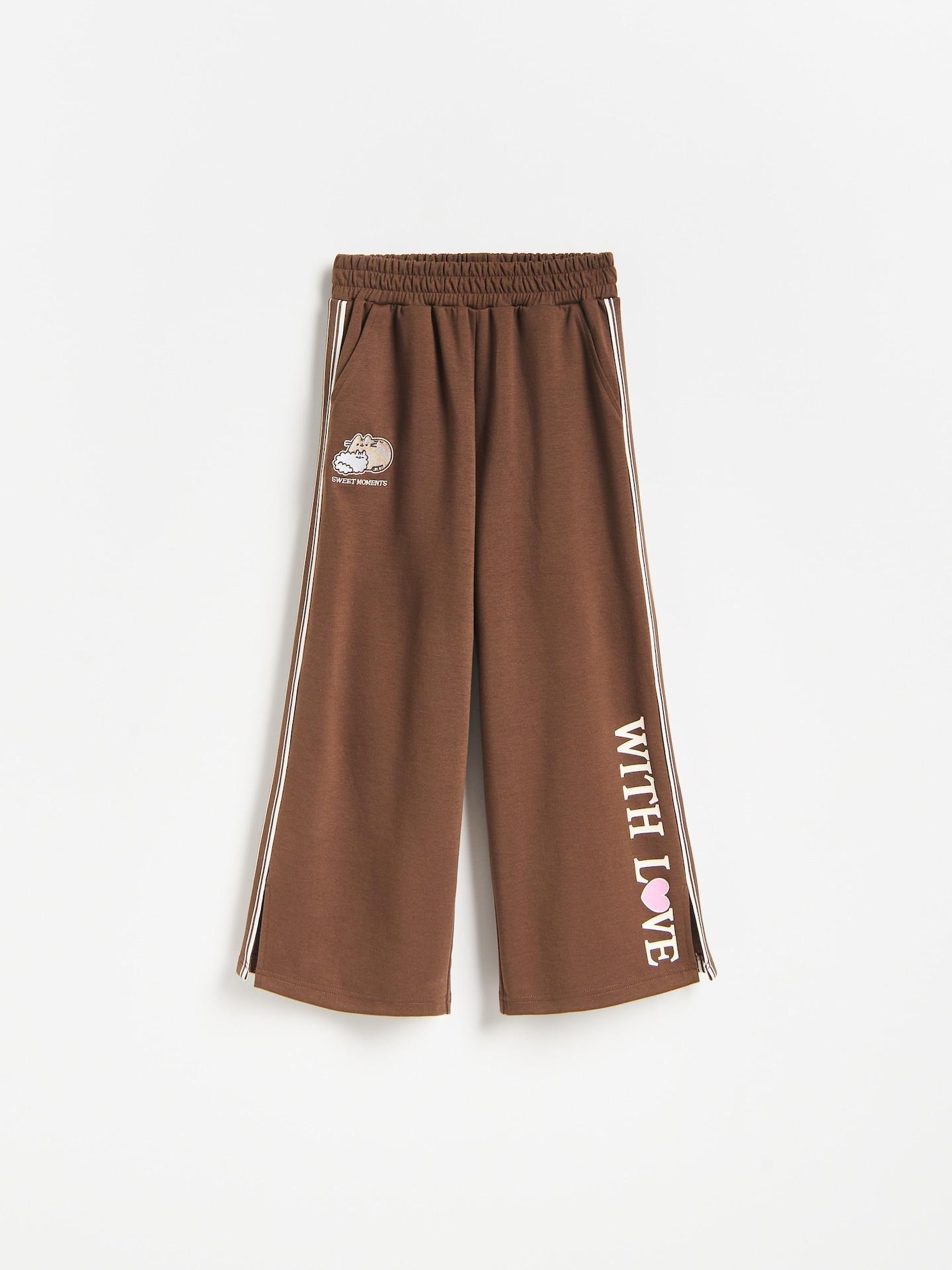 GIRLS` TROUSER S BROWN, Brown, medium