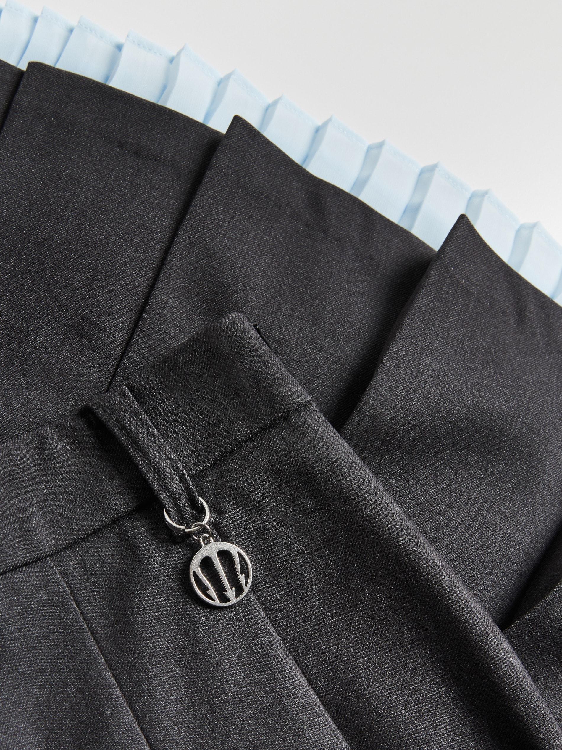 Grey Pleated Mini Skirt, Grey, large image number 5