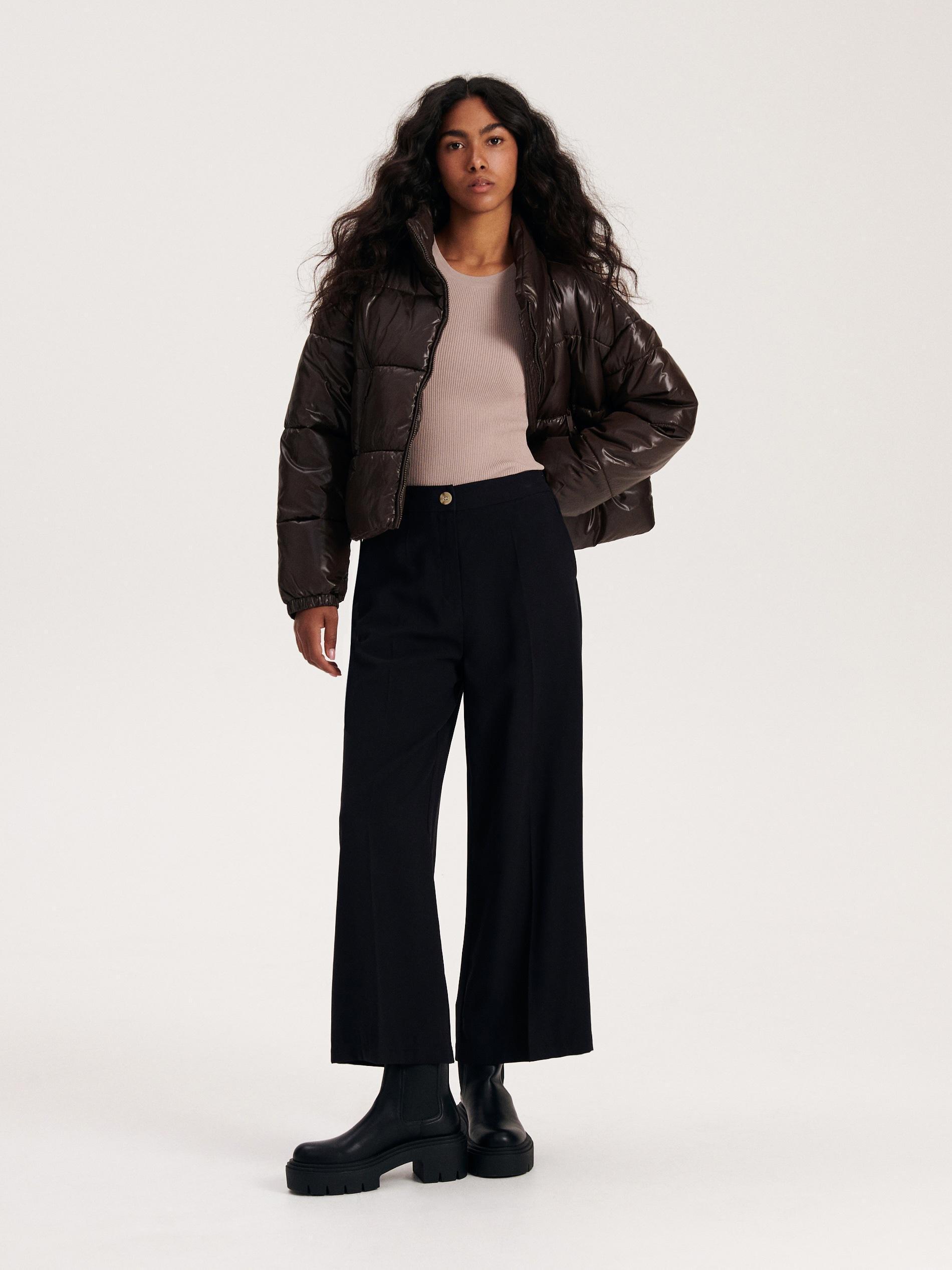 Black Pressed Crease Trousers, , large image number 0