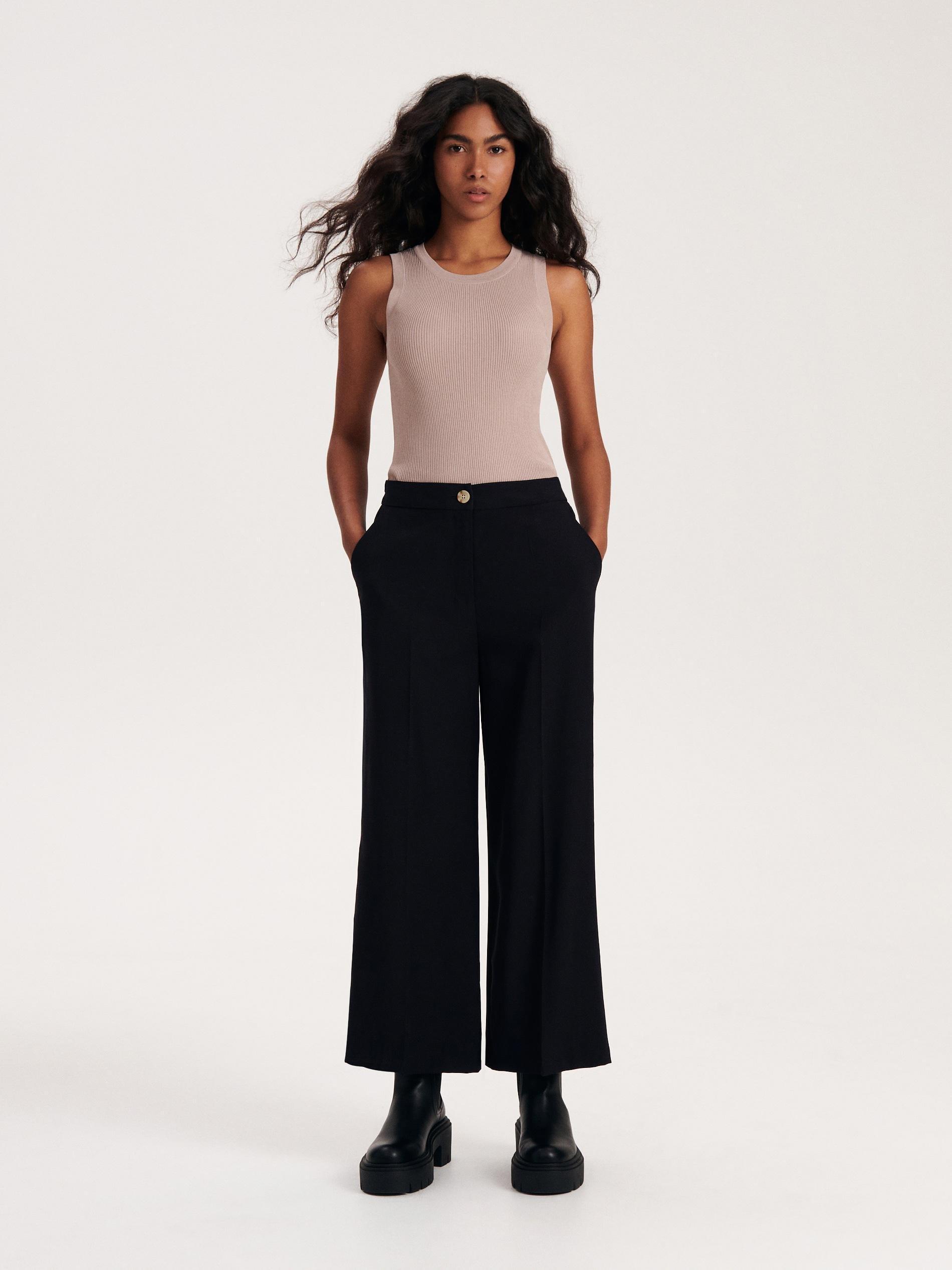 Black Pressed Crease Trousers, , large image number 2