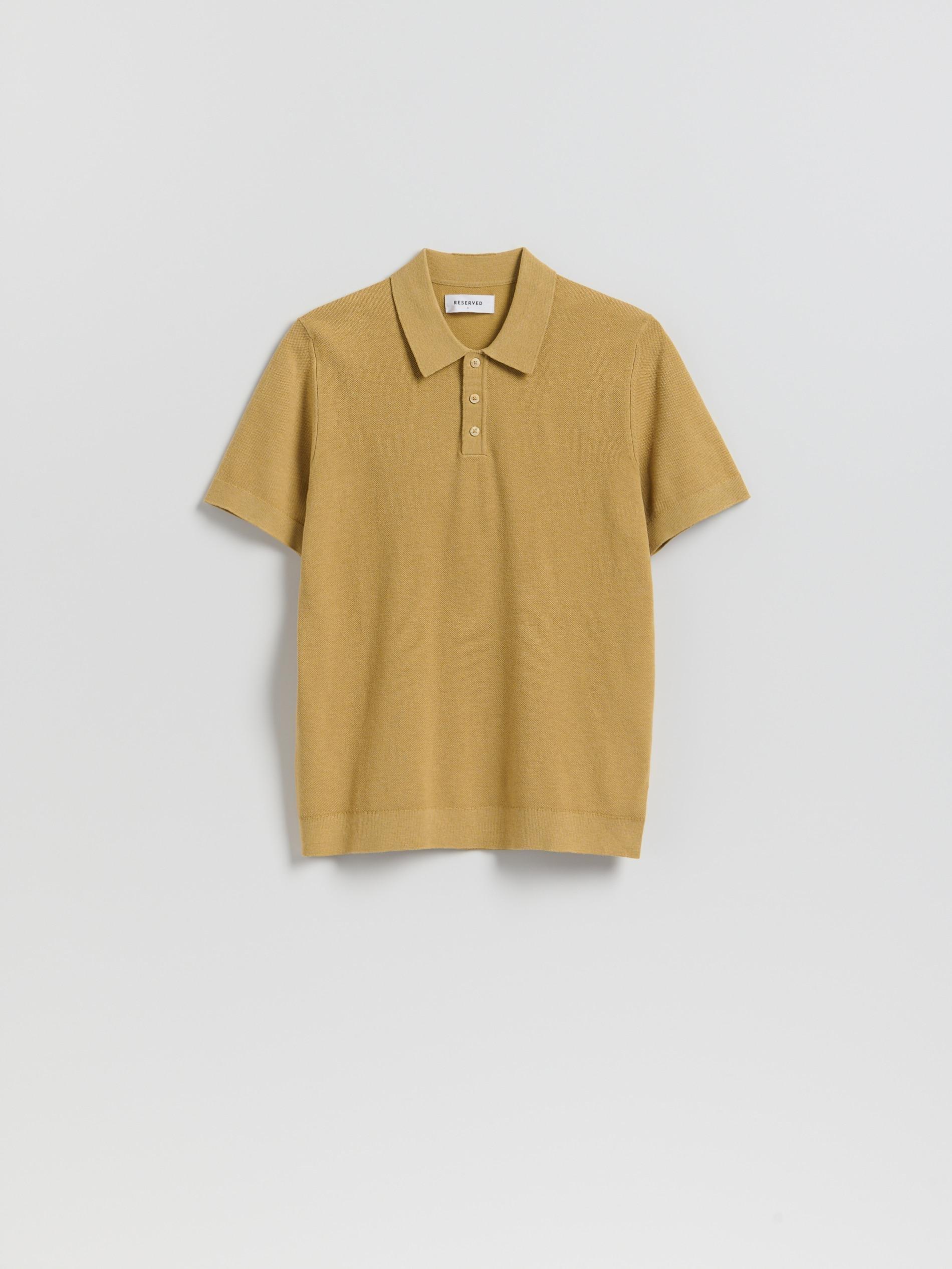 Yellow Polo Jumper With Cotton Blend, Yellow, medium
