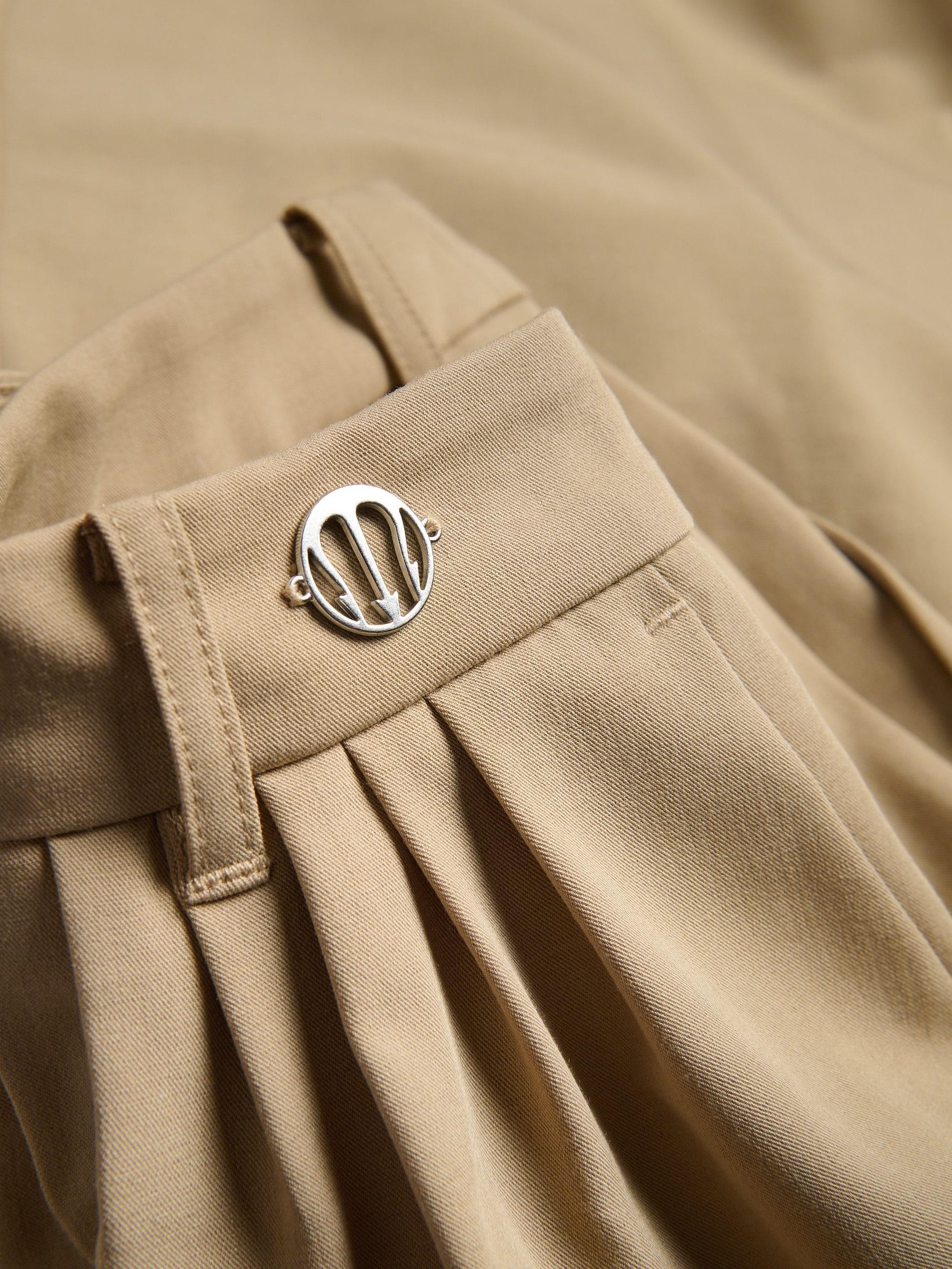 Beige Wide Leg Trousers, Beige, large image number 4
