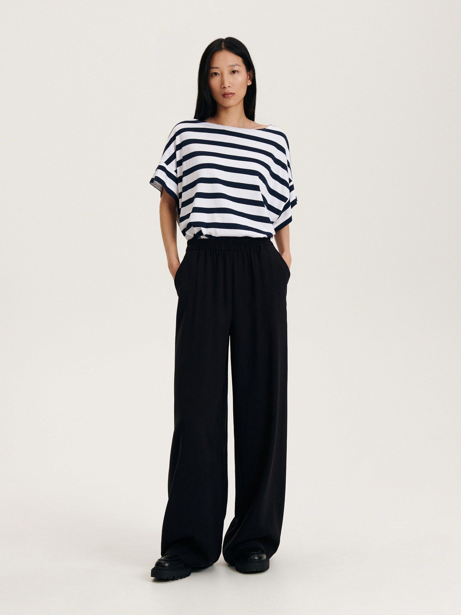 Black Viscose Trousers, , large image number 0