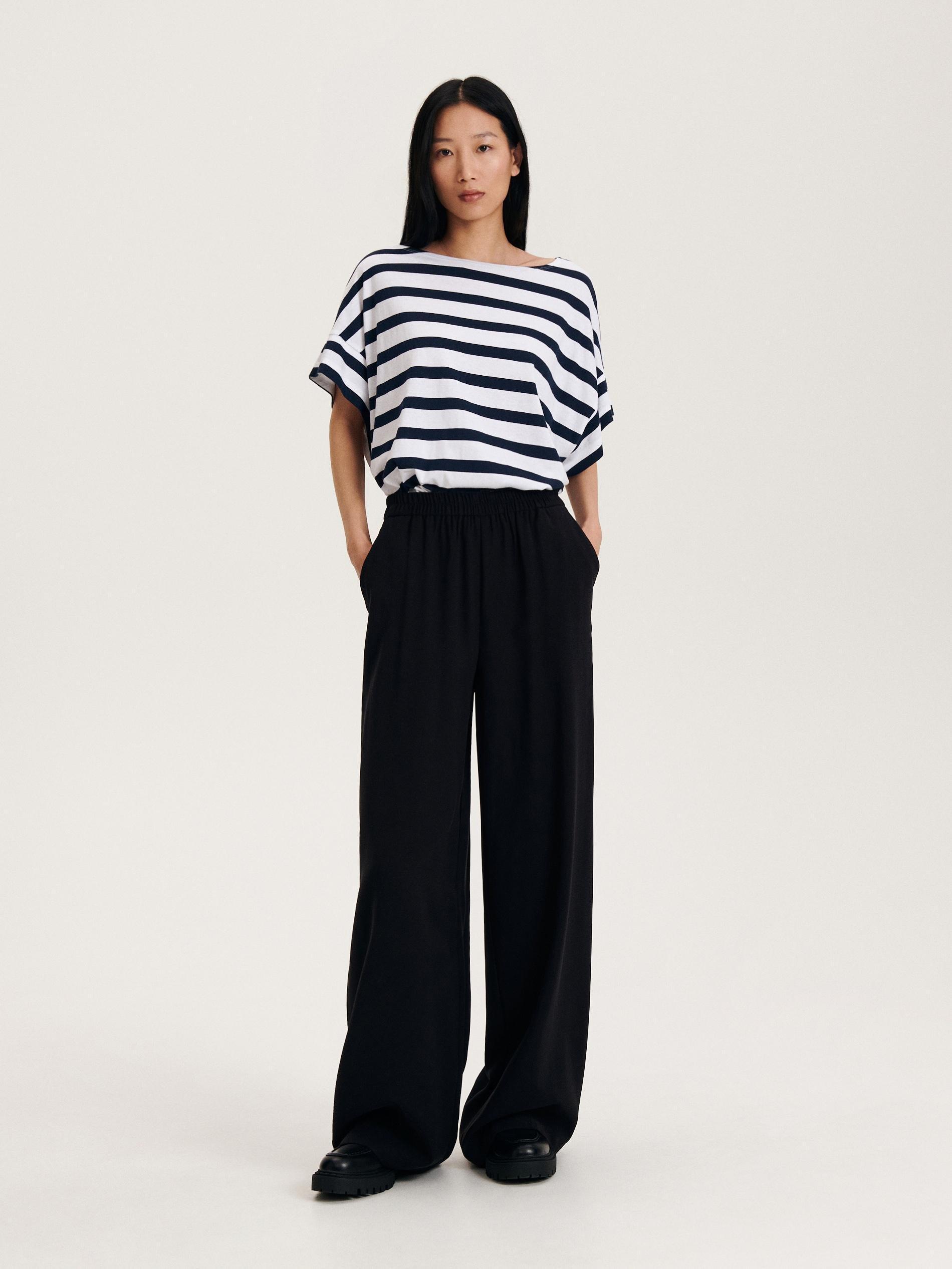 Black Viscose Trousers, , large image number 2