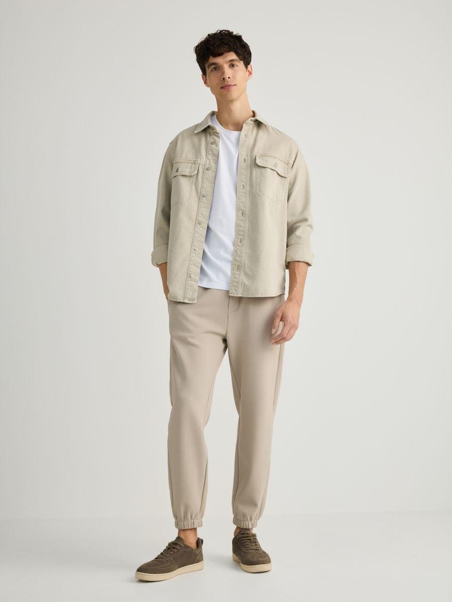 Beige Regular Fit Sweatpants, , large image number 1