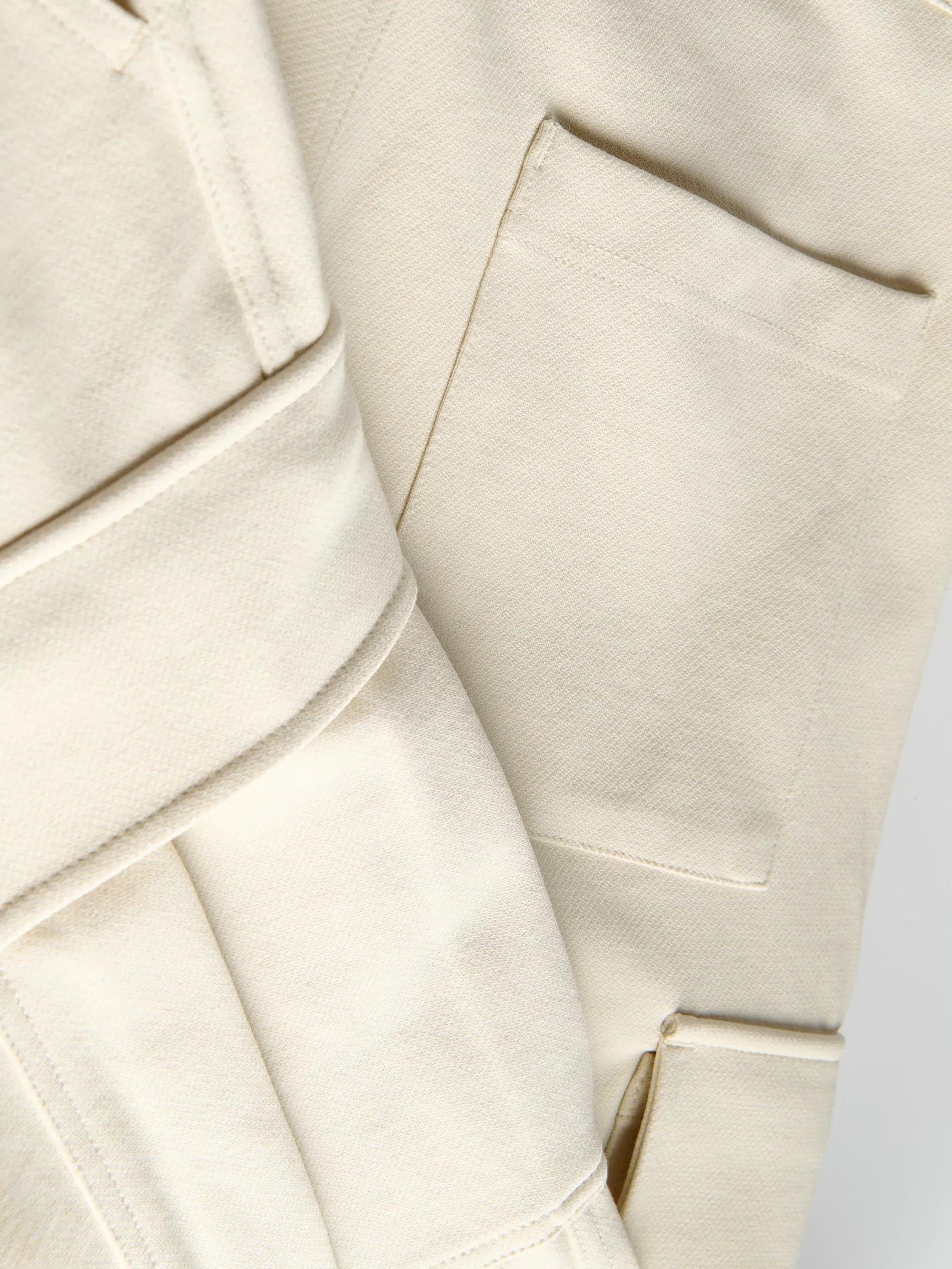 Cream Cargo Trousers, , large image number 5