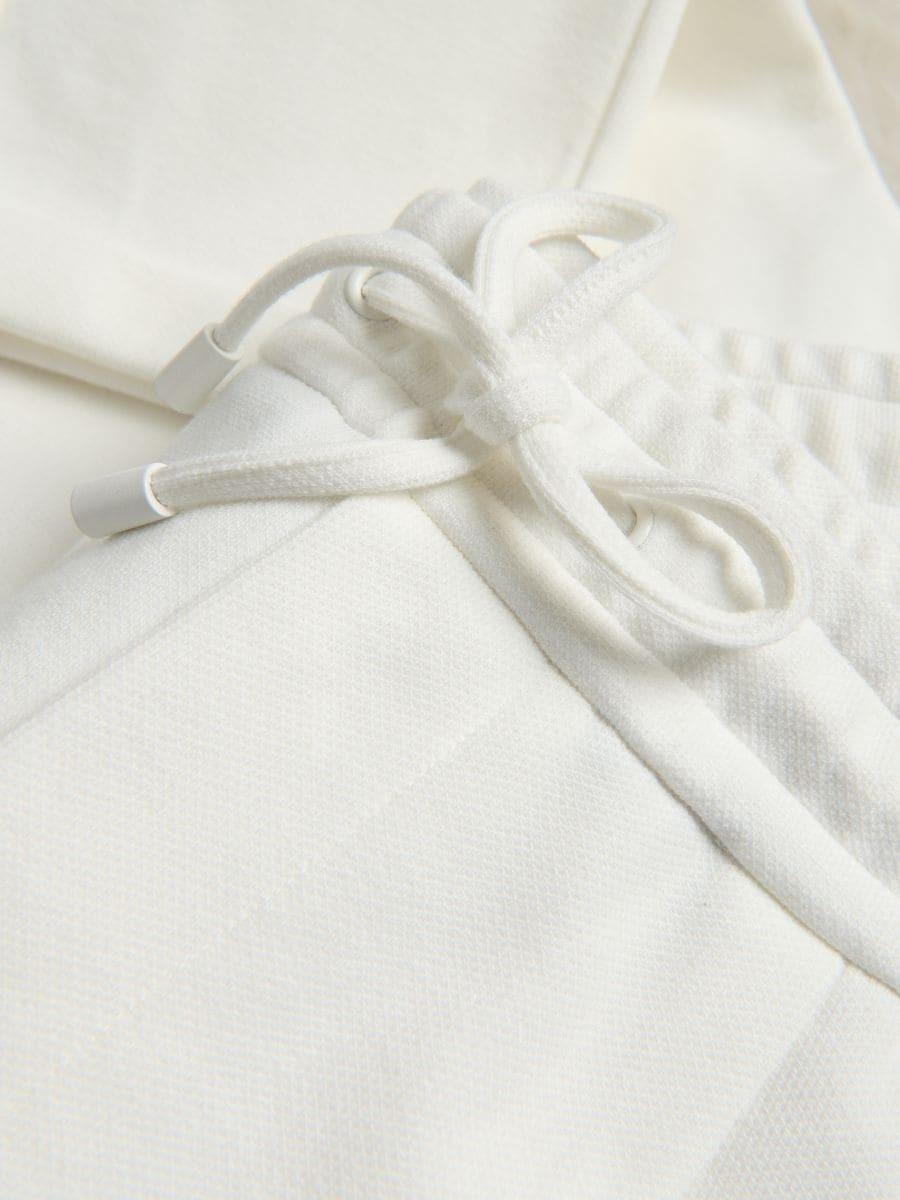 Cream Jogger Pants With Drawstring Waist, , large image number 1