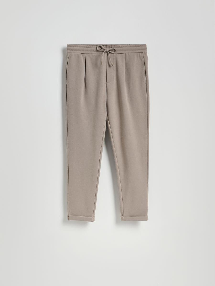 Beige Jogger Pants With Drawstring Waist, , large image number 0