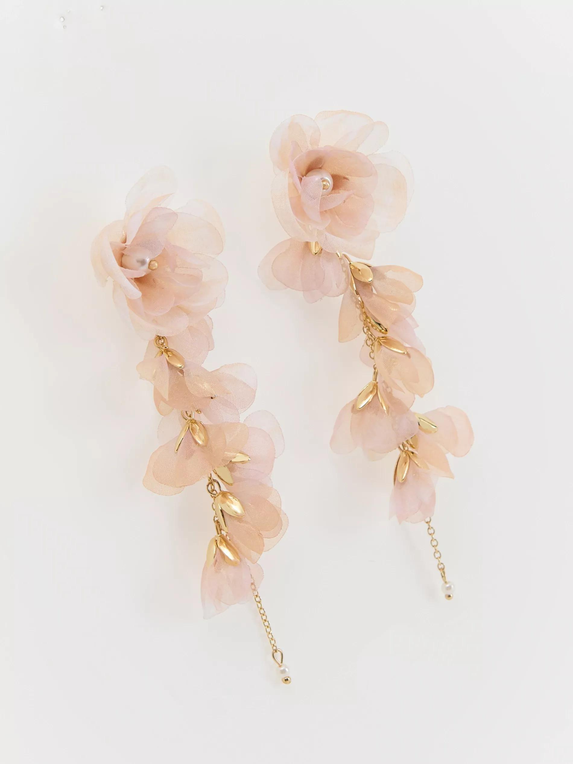 Cream Long Earrings, Ivory, large image number 3