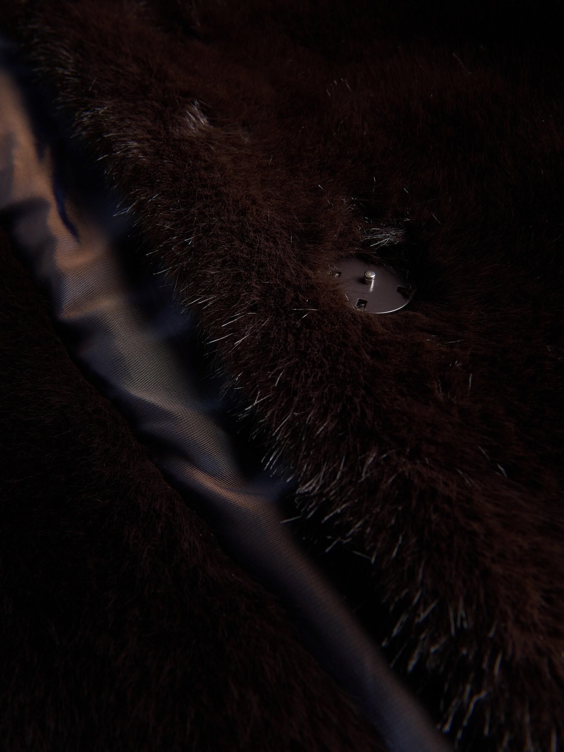Brown Oversized Faux Fur Coat, , large image number 7