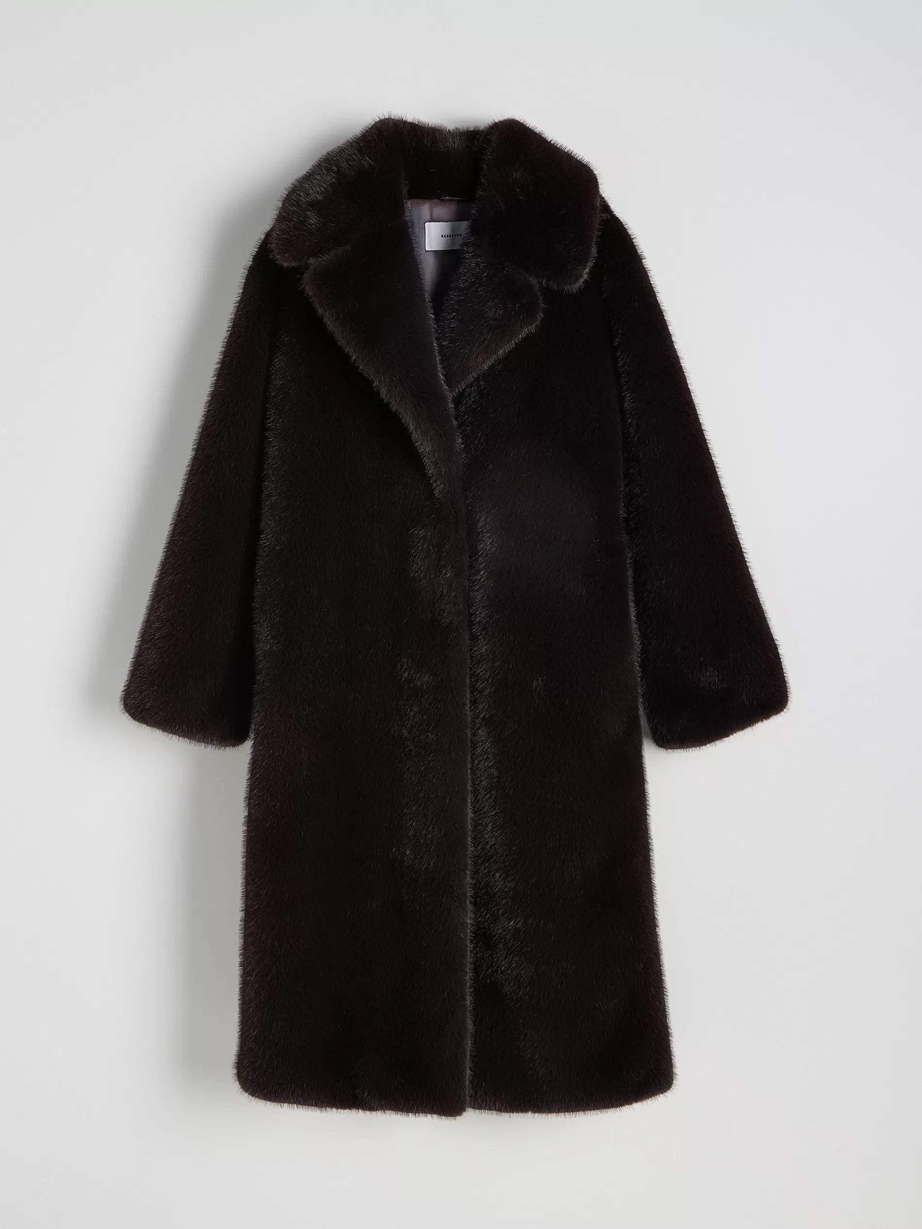 Brown Oversized Faux Fur Coat, , large image number 11