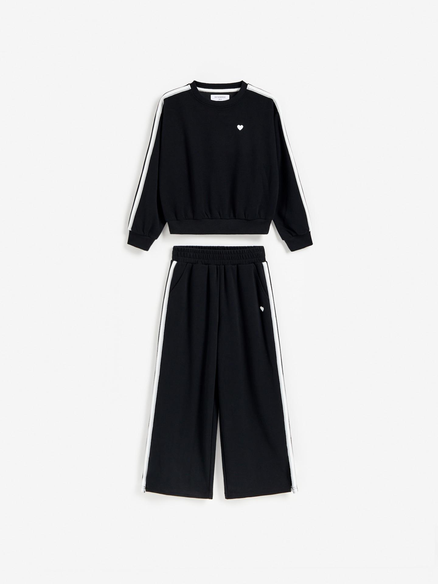 Black Sweat Set, Black, large image number 0