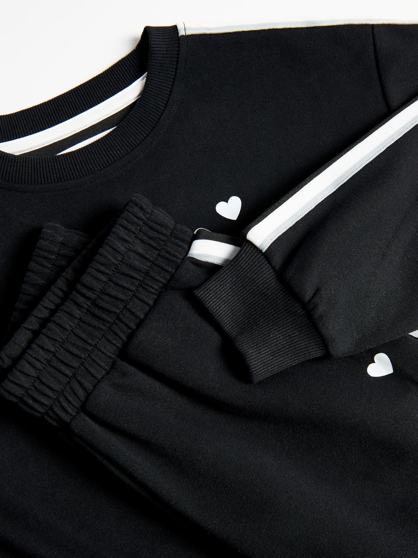 Black Sweat Set, Black, medium