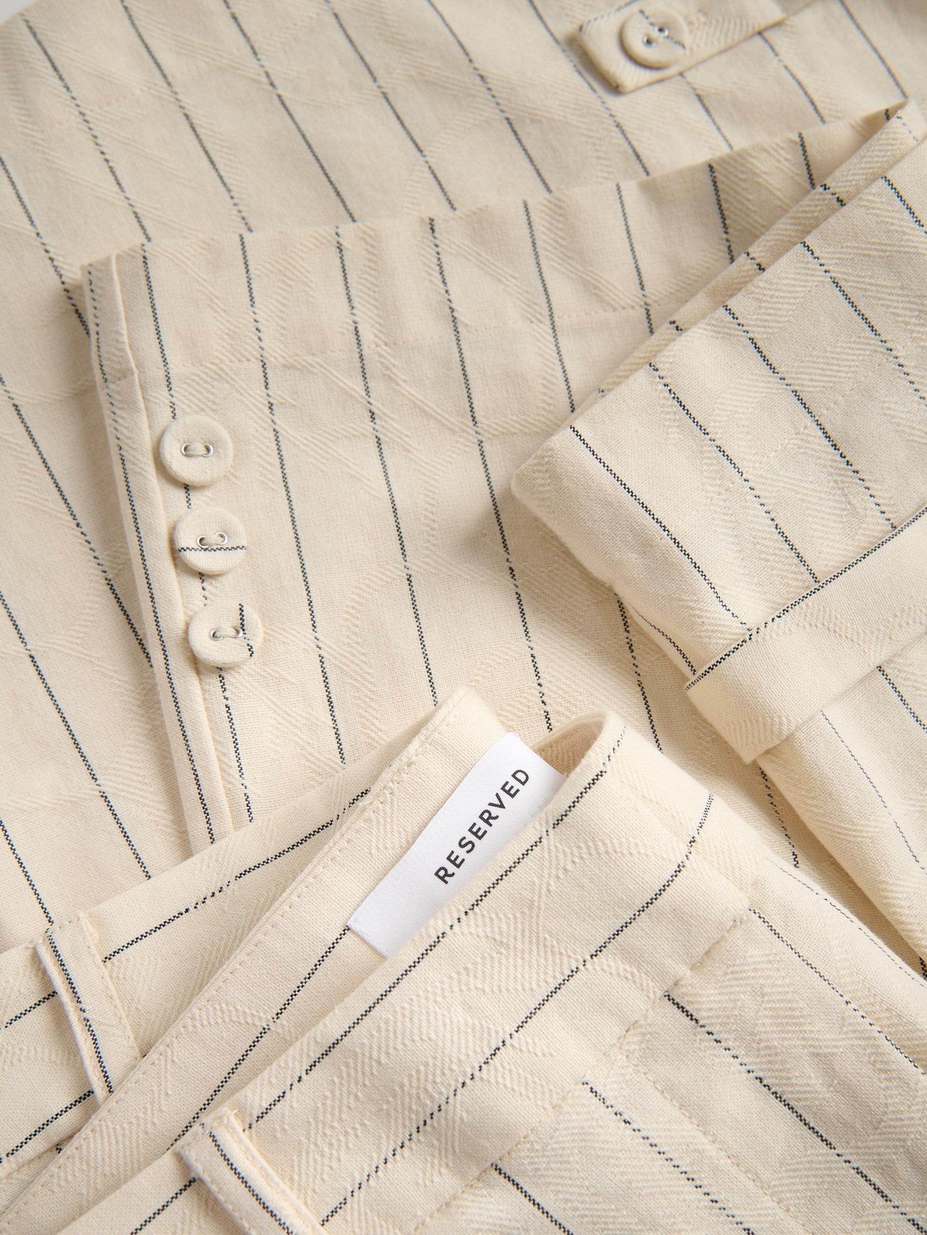 Cream Pinstripe Trousers, Ivory, large image number 5