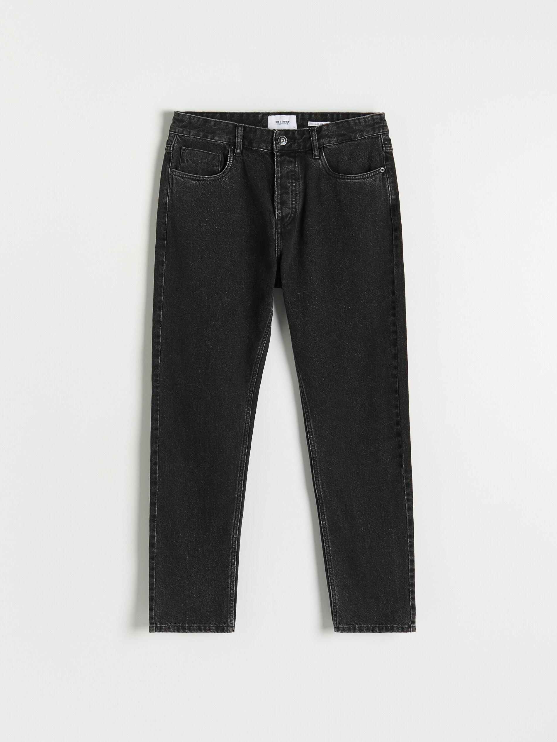 Black Classic Cut Straight Jeans, , large image number 6