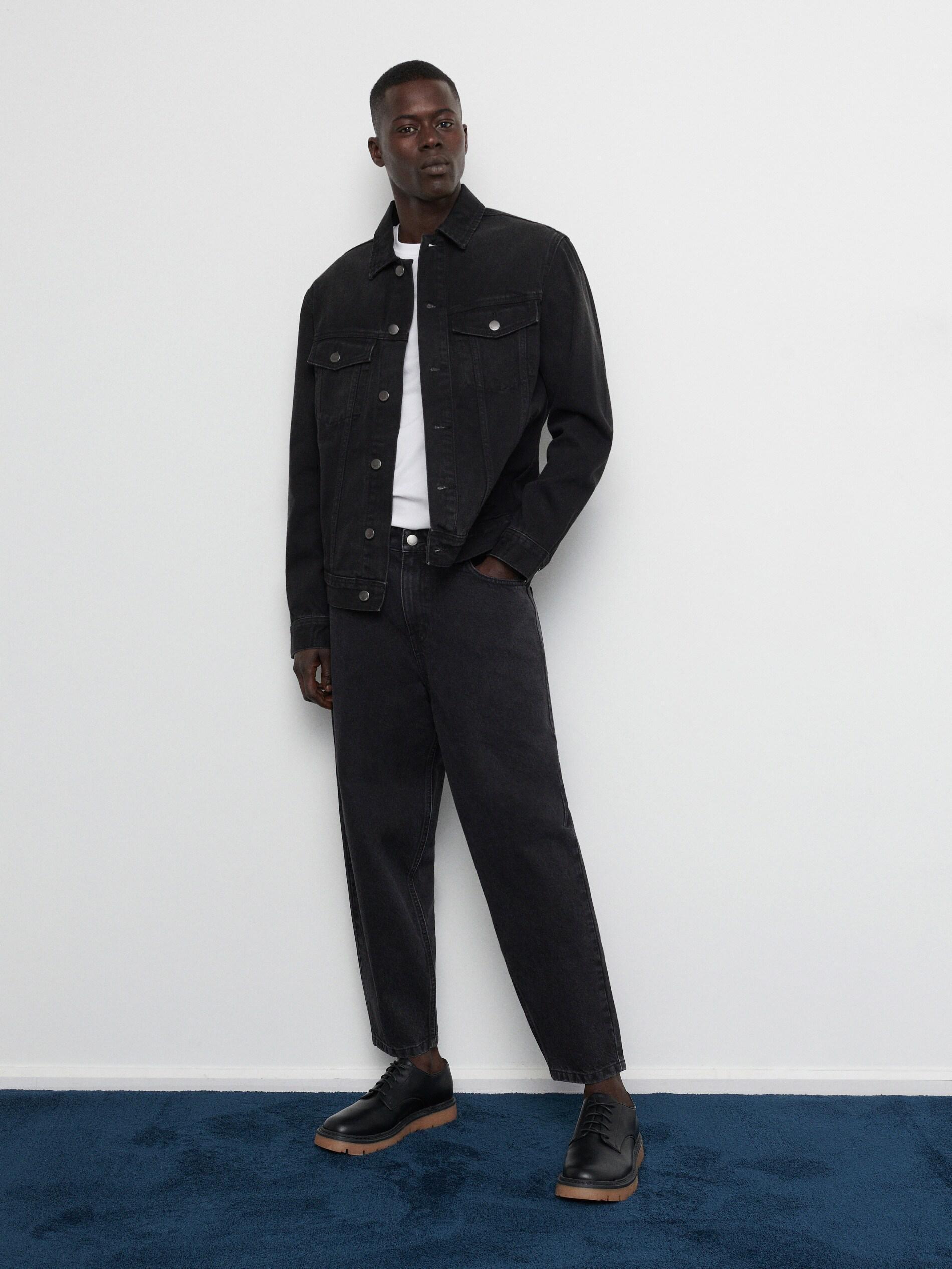 Black Wide Barrel Leg Jeans, , large image number 2