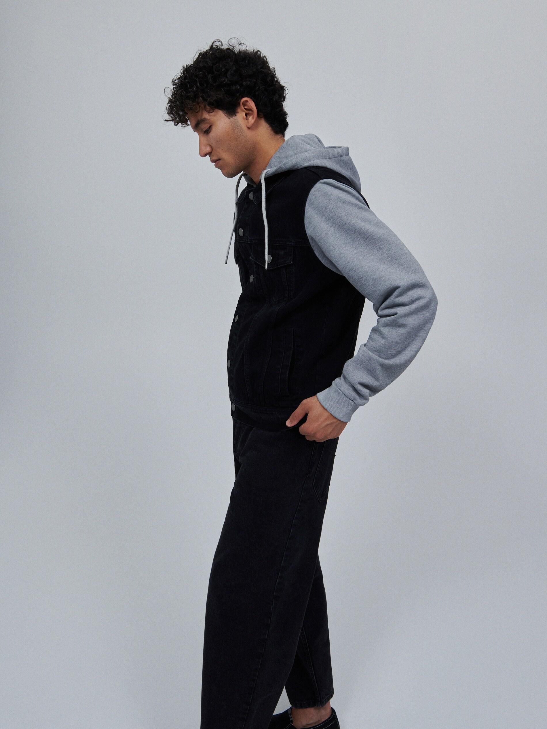 Black Wide Barrel Leg Jeans, , large image number 3