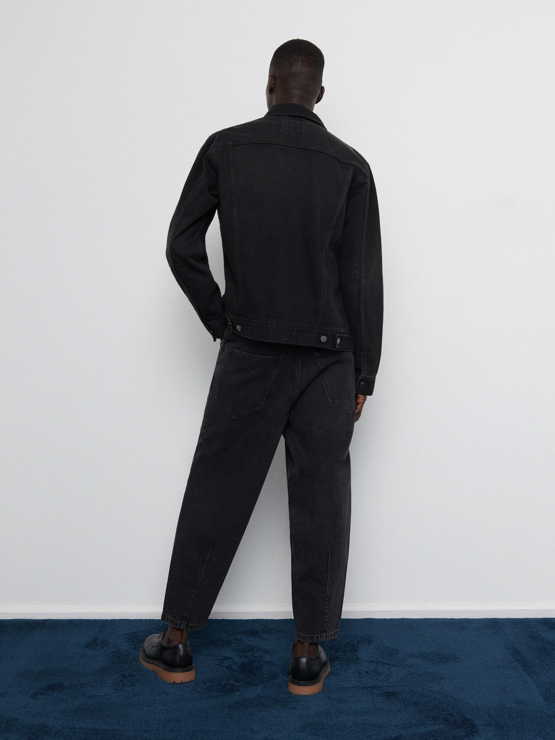 Black Wide Barrel Leg Jeans, , large image number 4