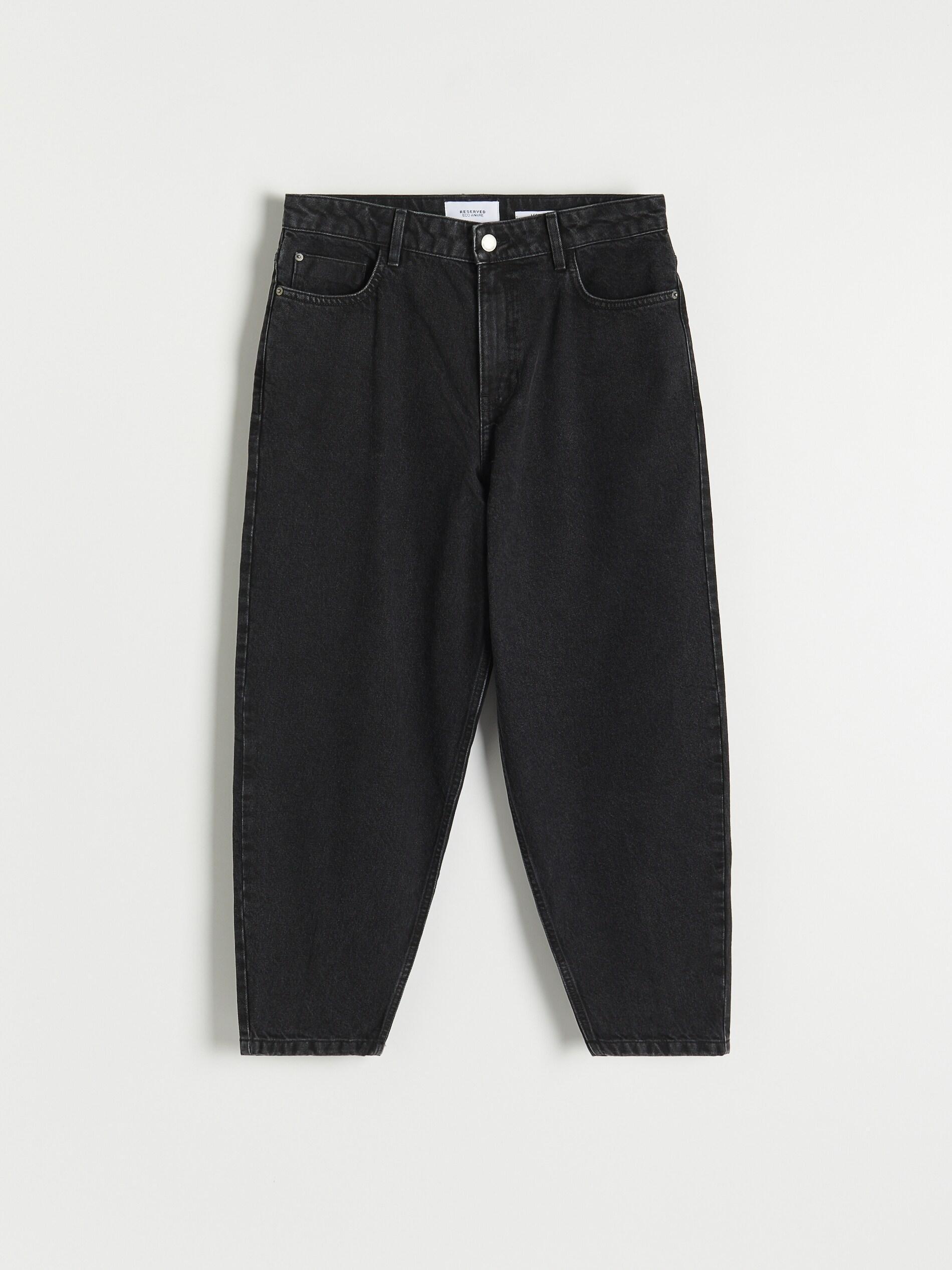 Black Wide Barrel Leg Jeans, , large image number 6