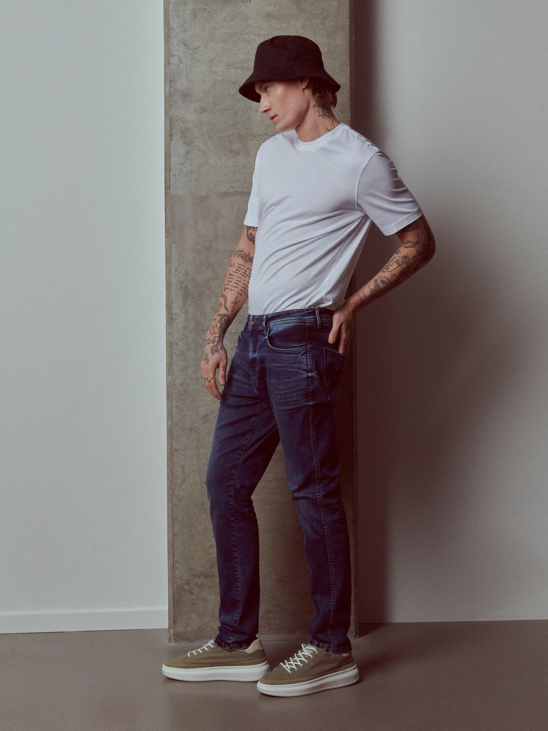 Navy Washed Slim Jeans, , large image number 3