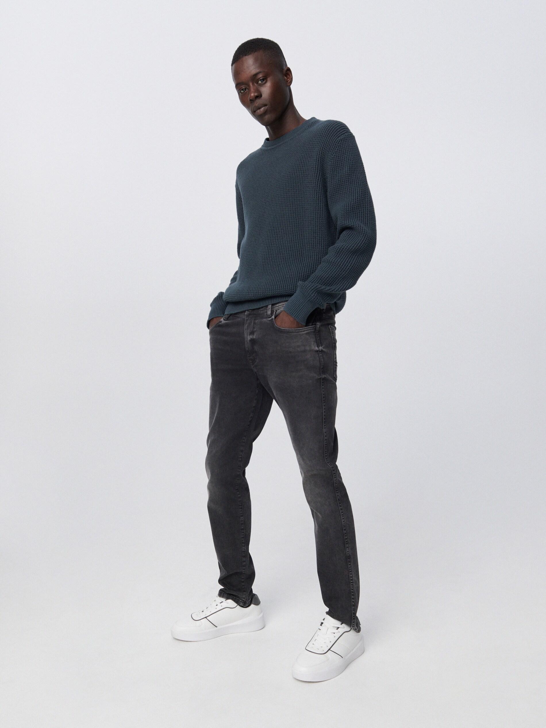 Black Slim Jeans With Wash Effect, , large image number 0