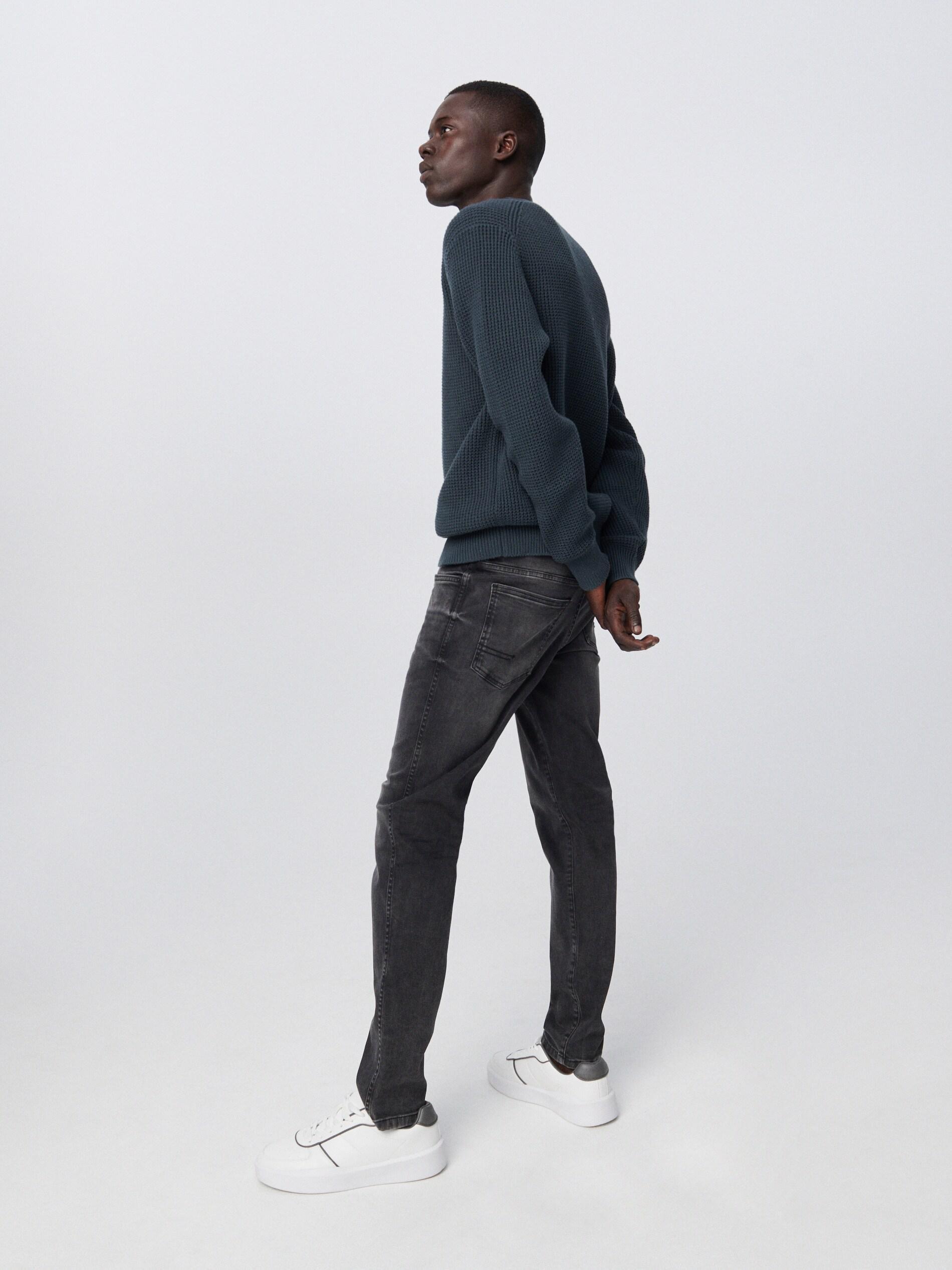 Black Slim Jeans With Wash Effect, , large image number 2