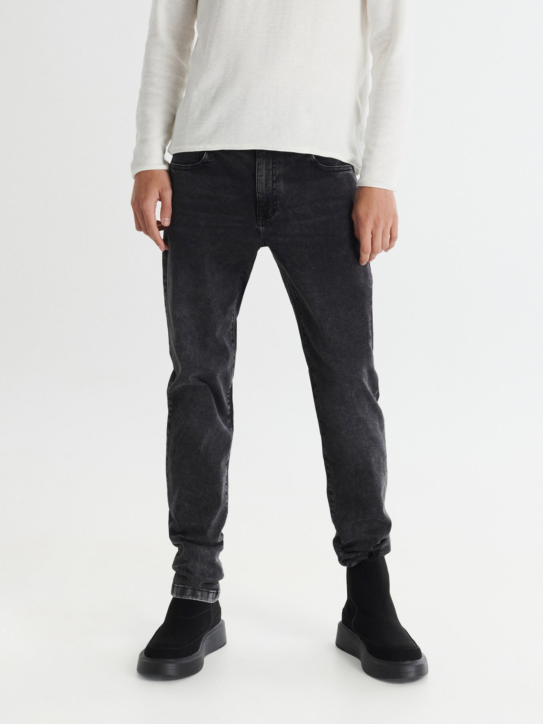 Black Slim Jeans With Wash Effect, , large image number 3