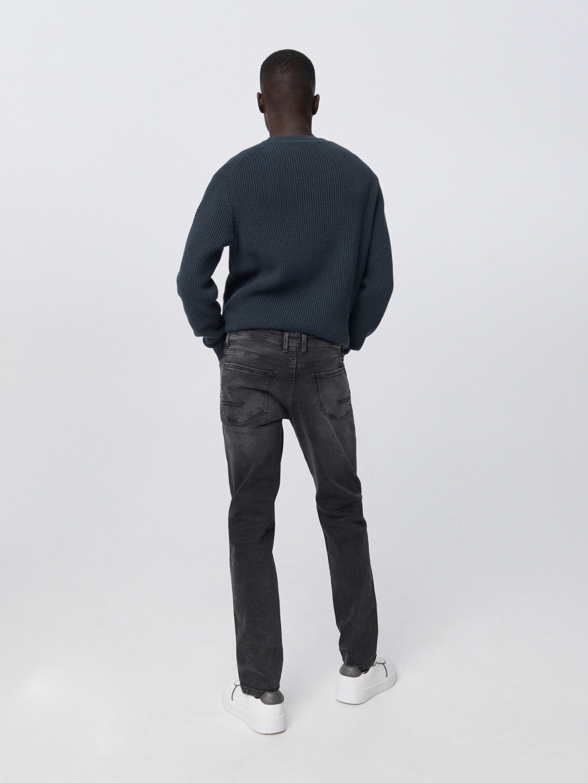 Black Slim Jeans With Wash Effect, , large image number 4