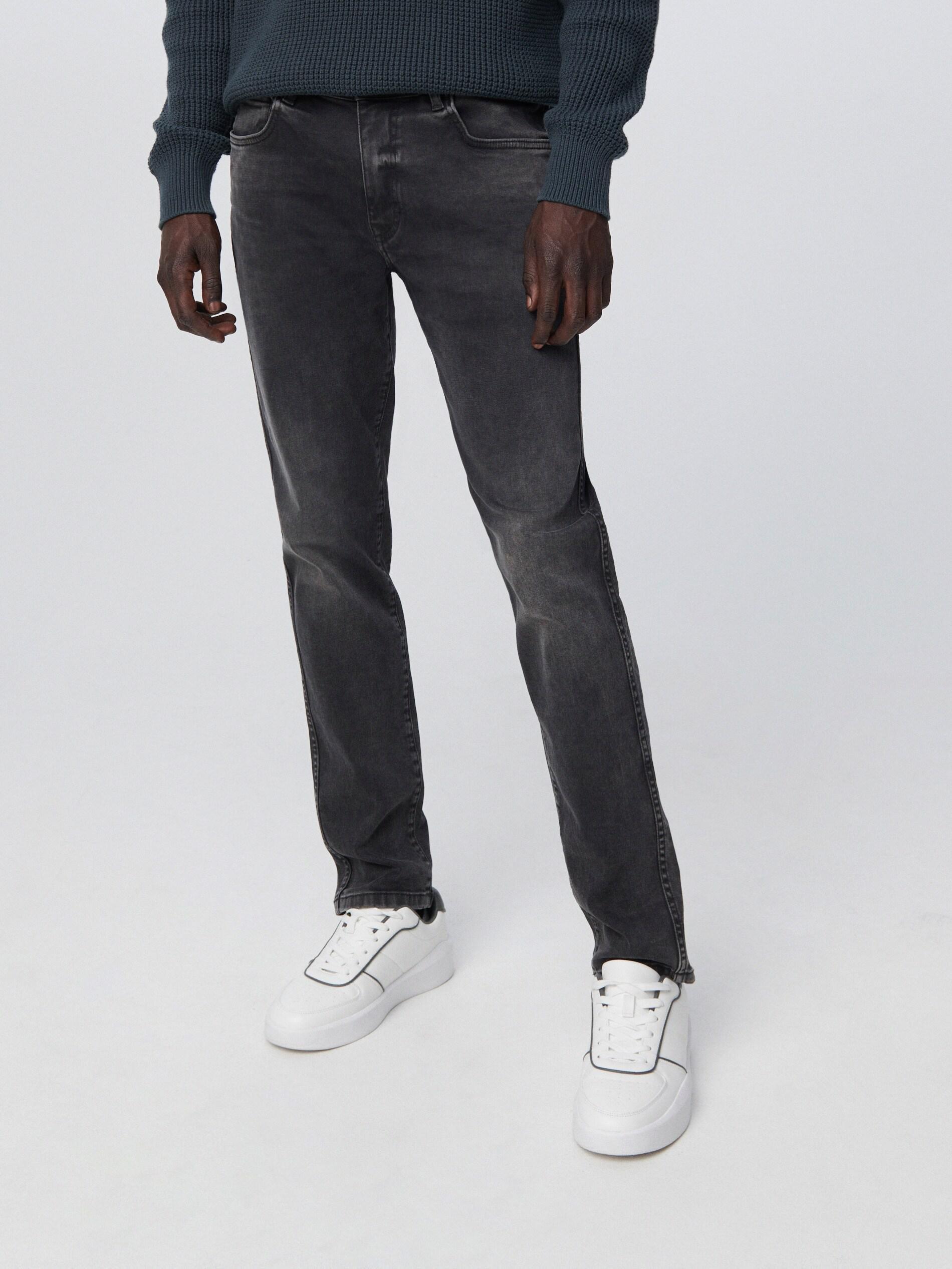 Black Slim Jeans With Wash Effect, , large image number 6