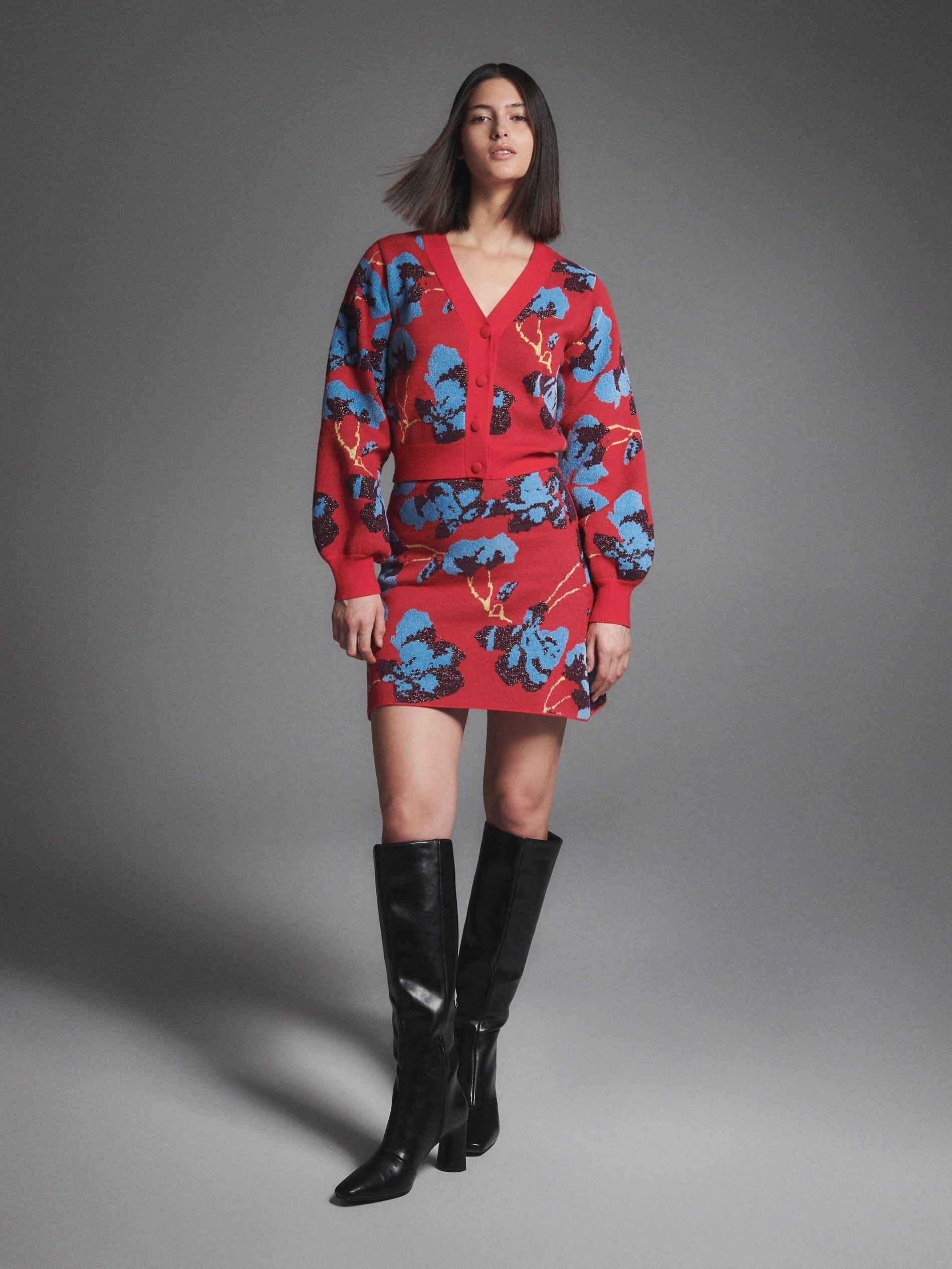 Multicolor Patterned Cardigan, , large image number 0