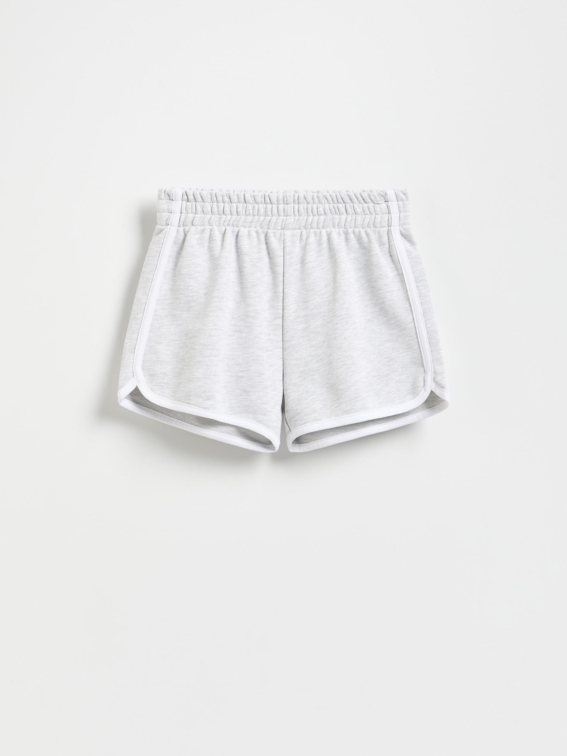 Grey Sweat Shorts With Side Stripes, , large image number 0