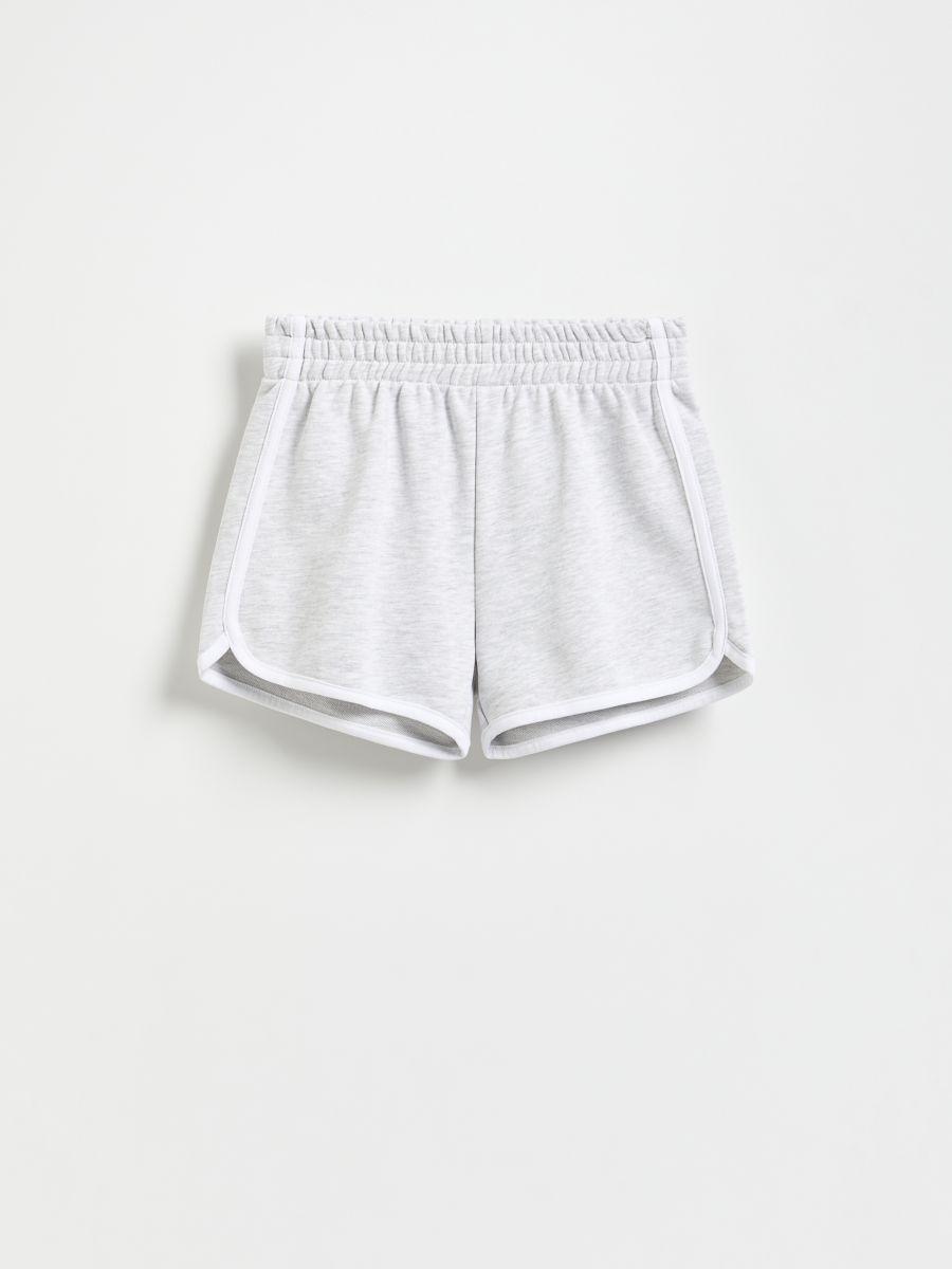 Grey Sweat Shorts With Side Stripes, , large image number 2
