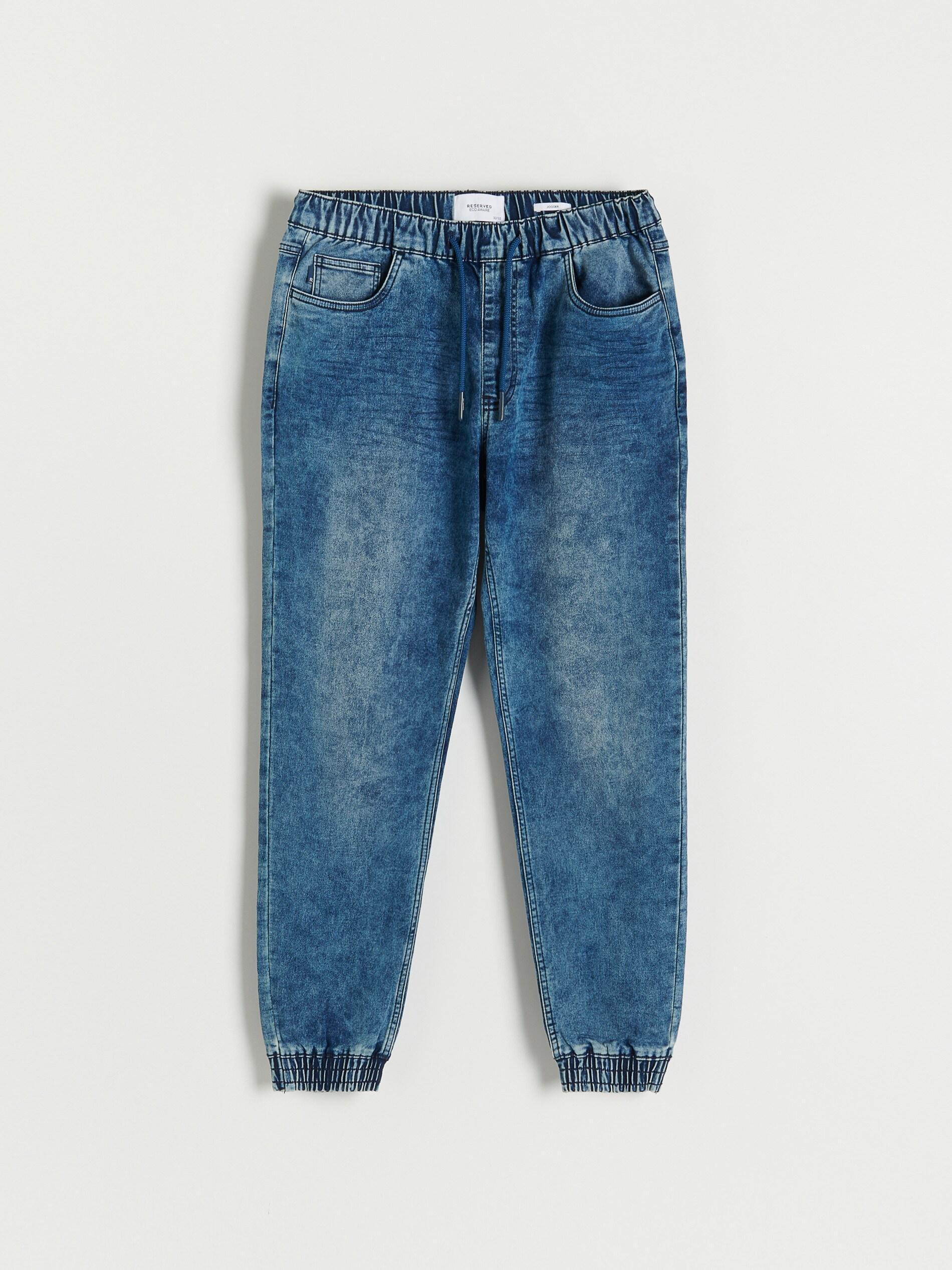 Navy Elastic jogger jeans, , large image number 4