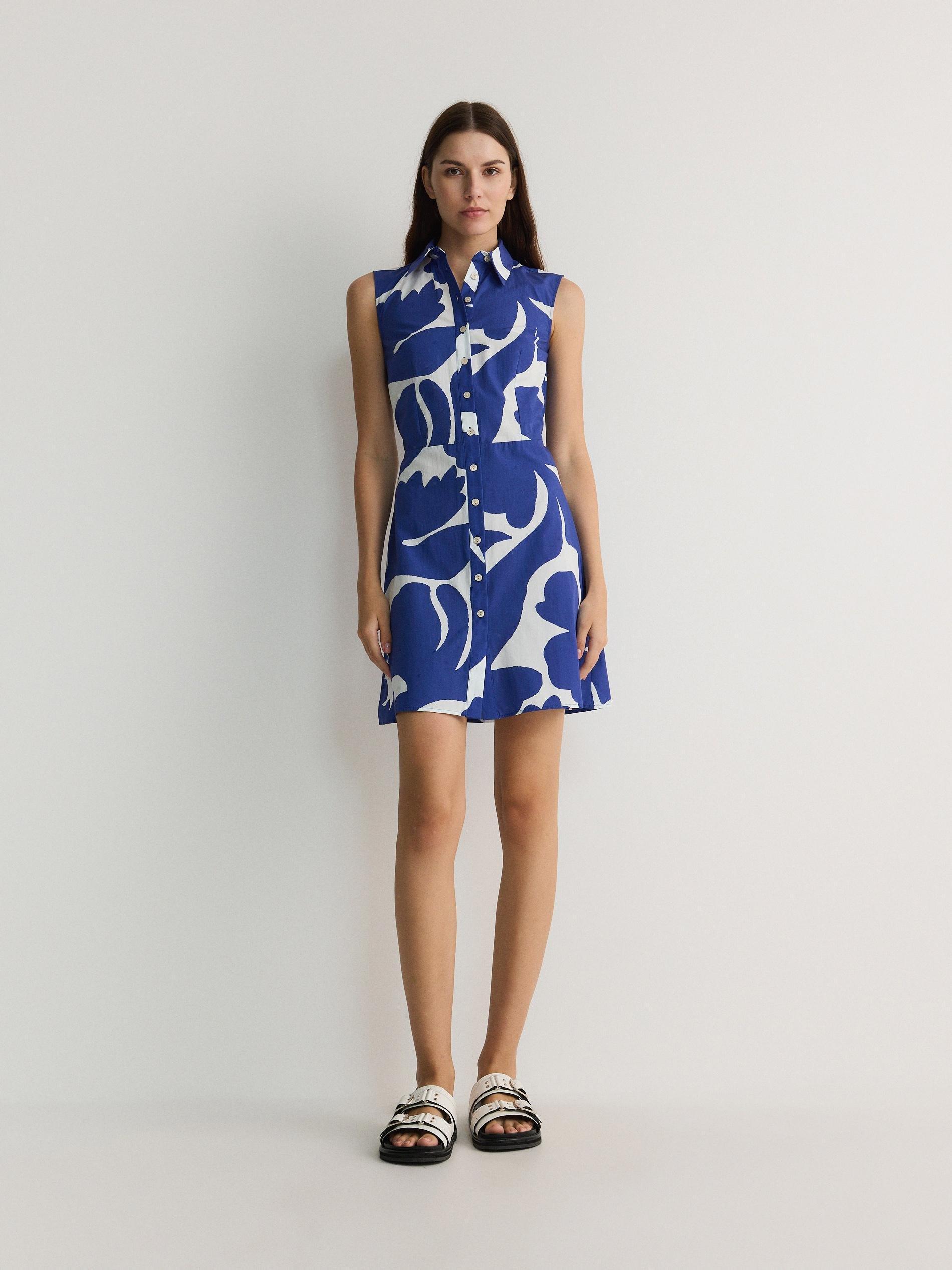 Light Blue Cotton Mini Dress, , large image number 2