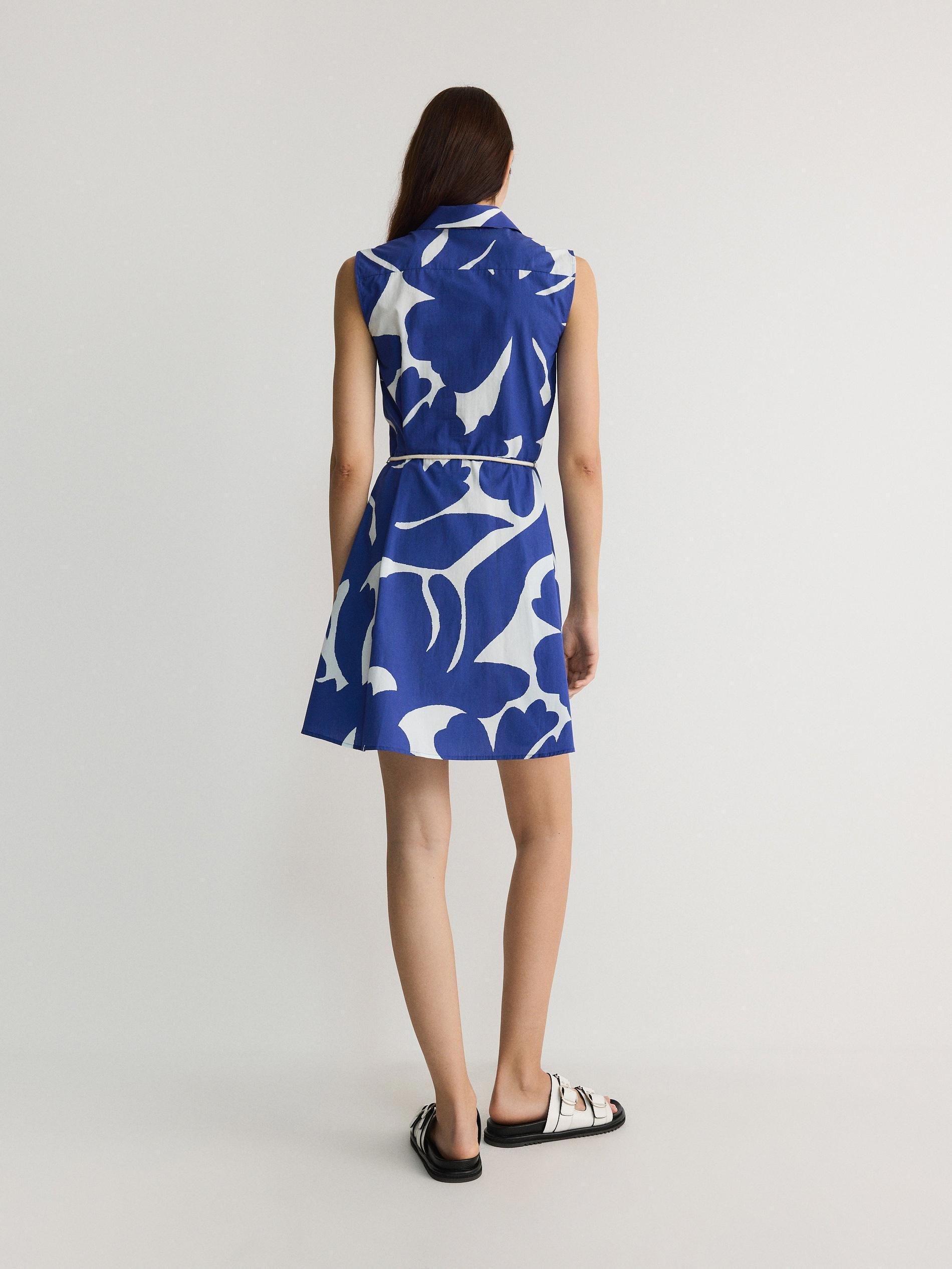 Light Blue Cotton Mini Dress, , large image number 3