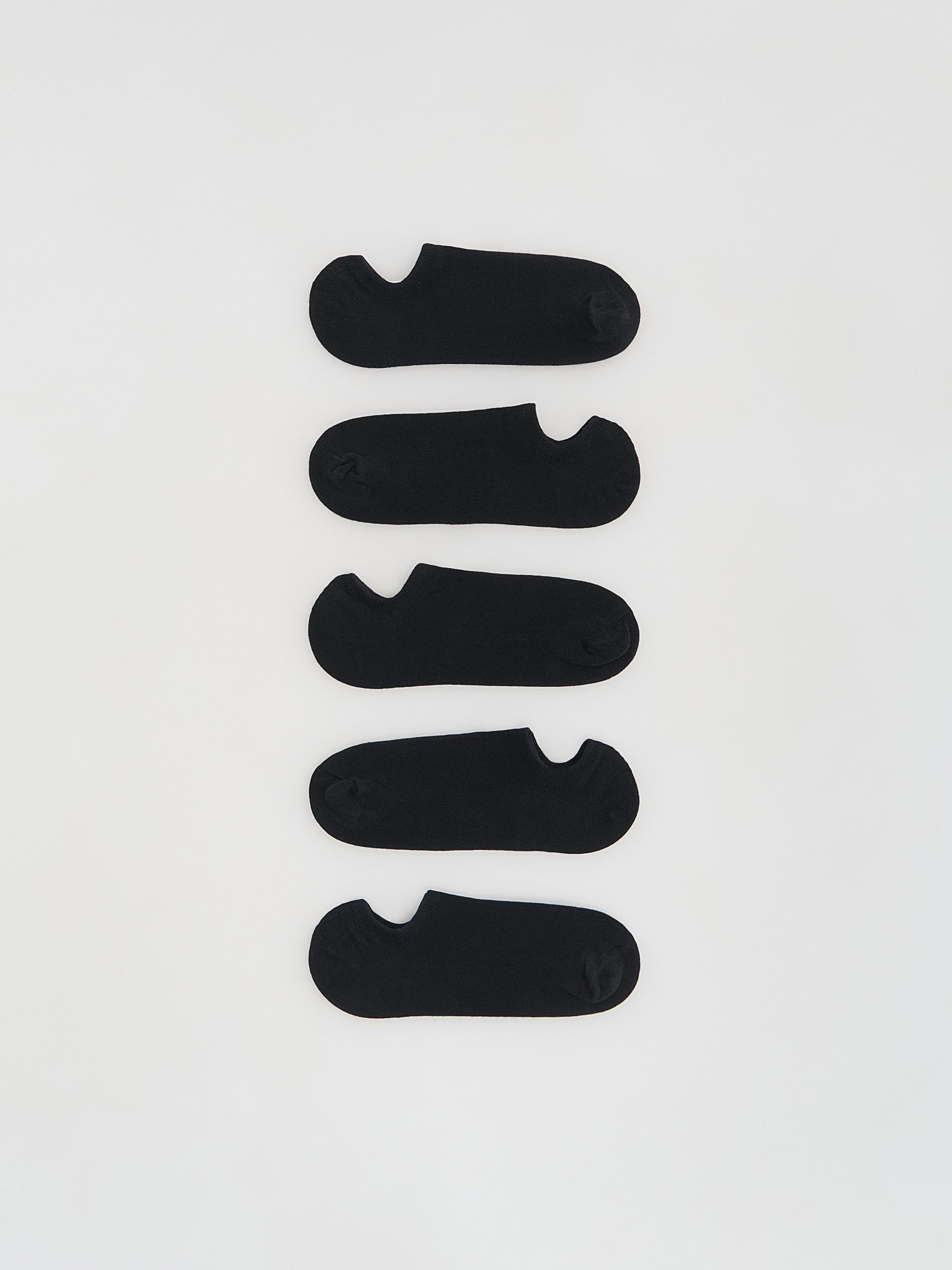 Black Ankle Socks 5 Pack, Black, medium