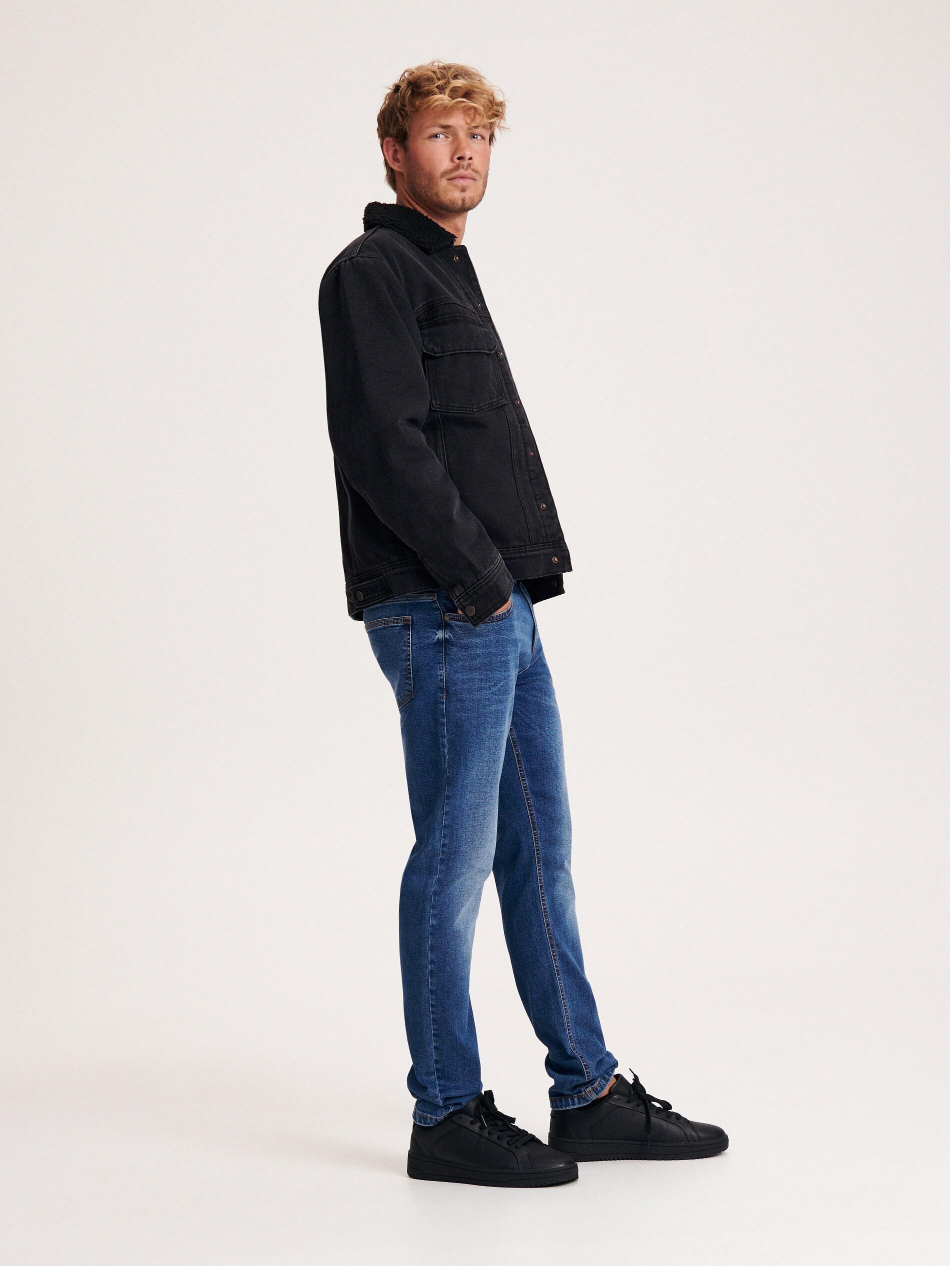 Blue Wash Effect Slim Jeans, , large image number 3