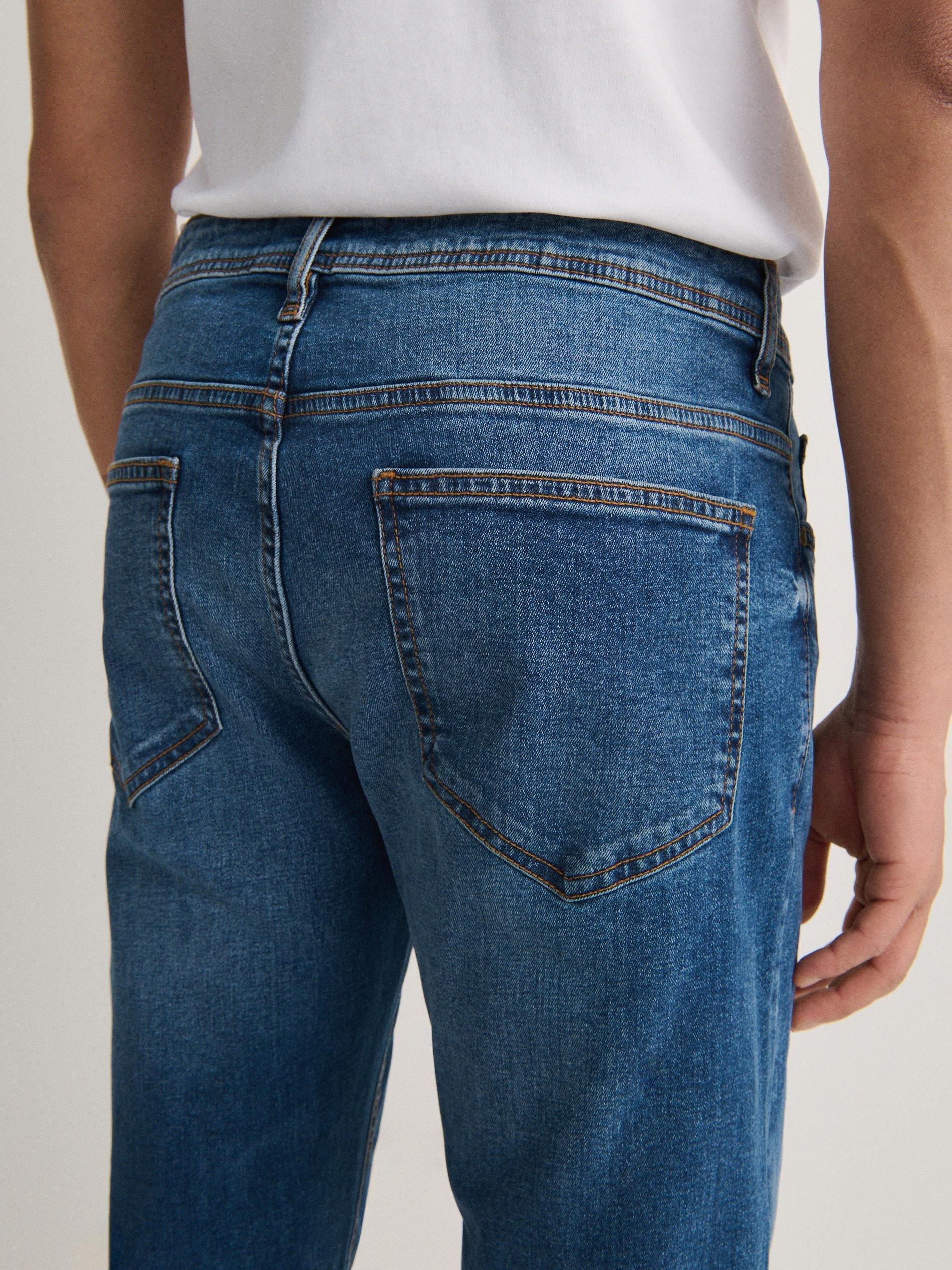Blue Wash Effect Slim Jeans, , large image number 5