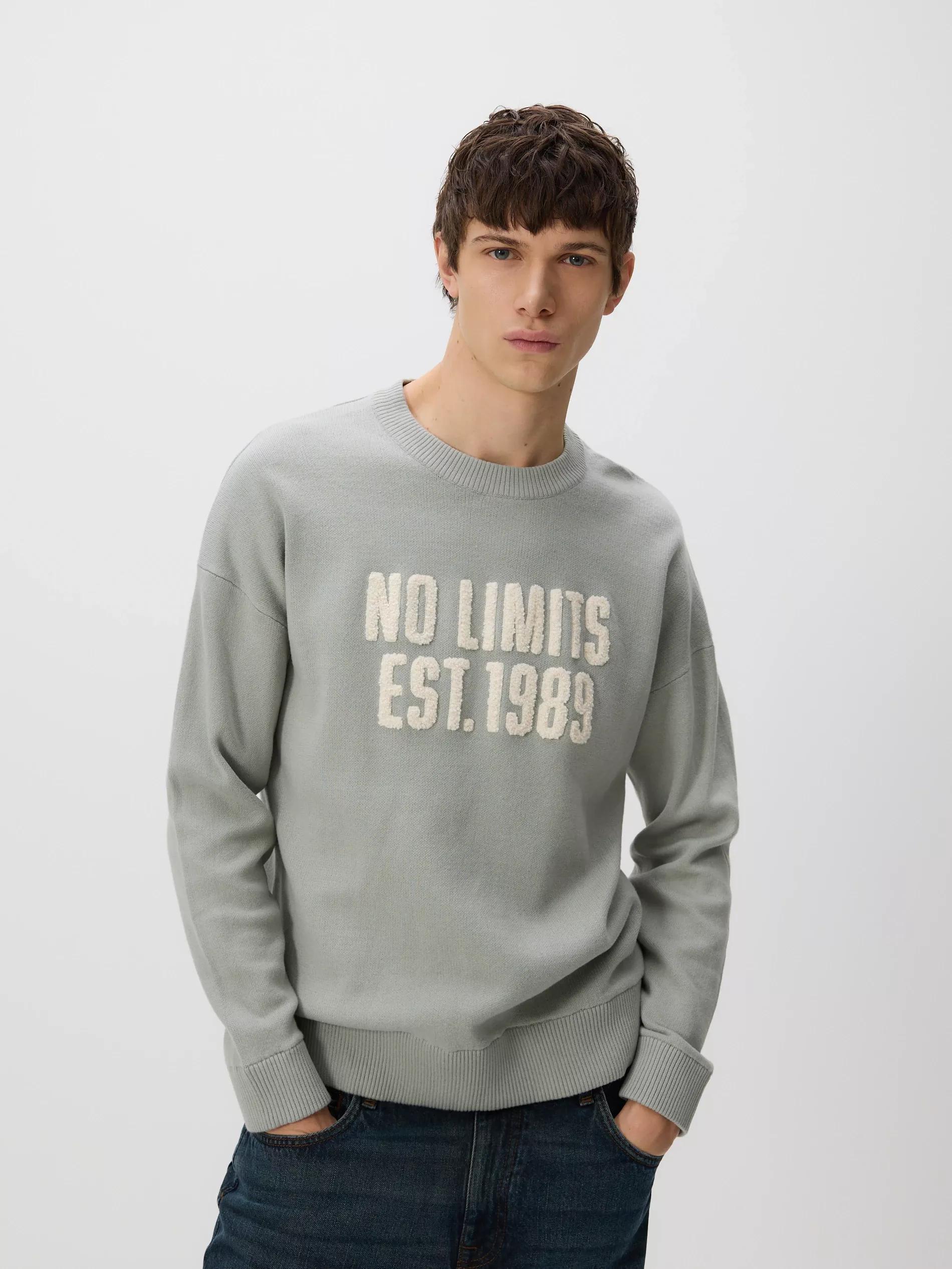 Green Jumper With Slogan, Green, large image number 0