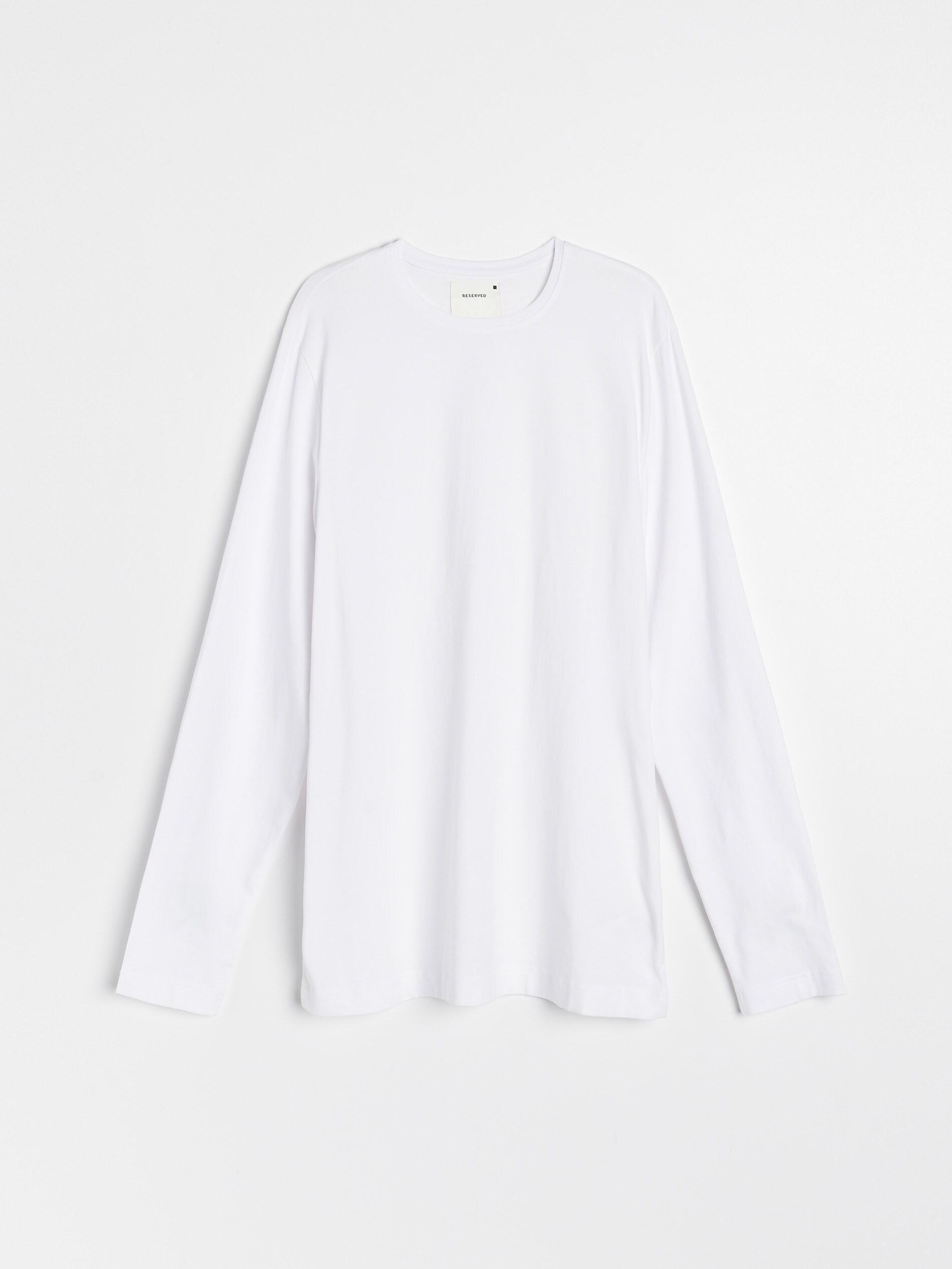 White Basic Long-Sleeved Blouse, , large image number 6