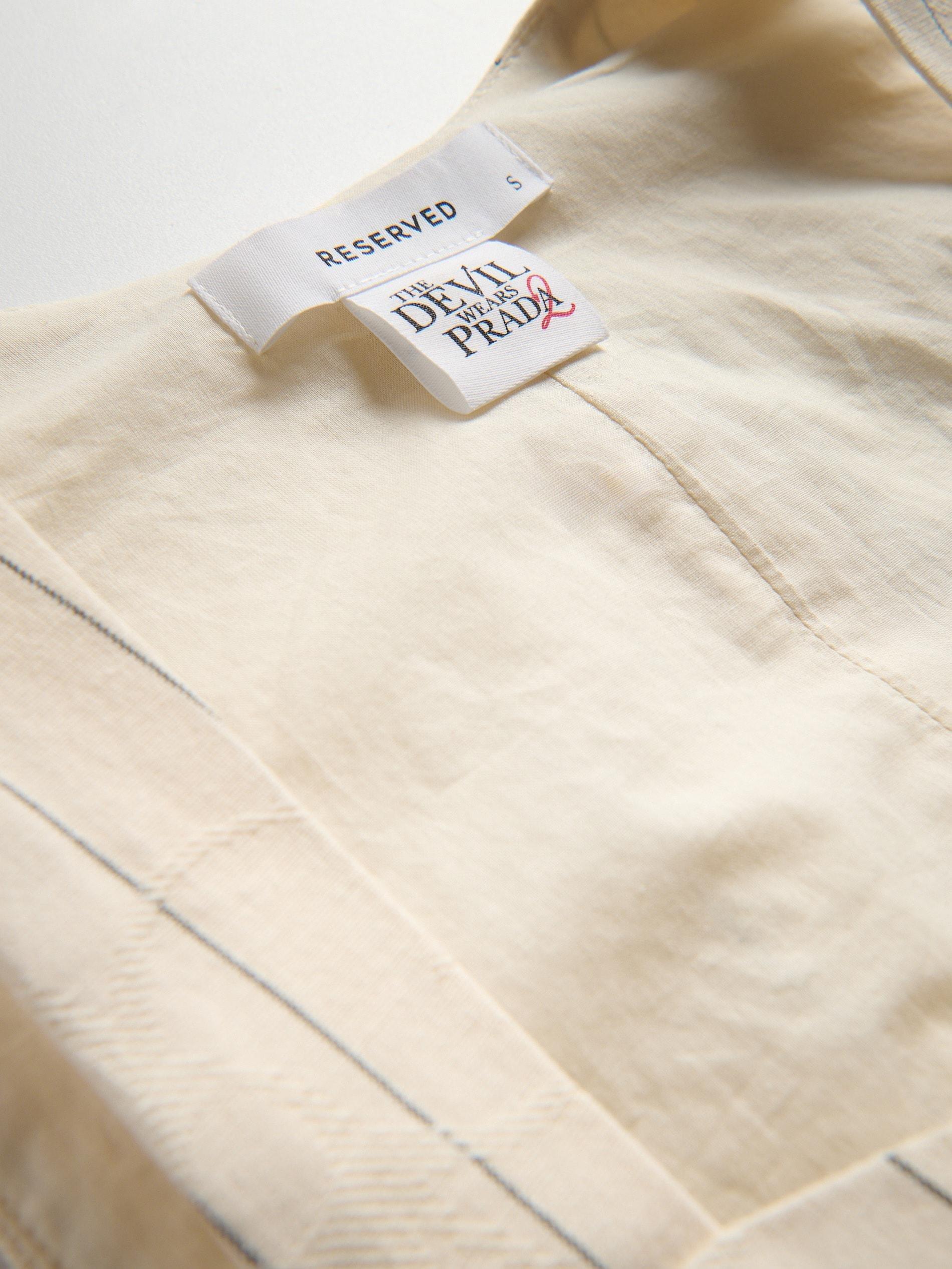 Cream Pinstripe Vest, Ivory, large image number 7