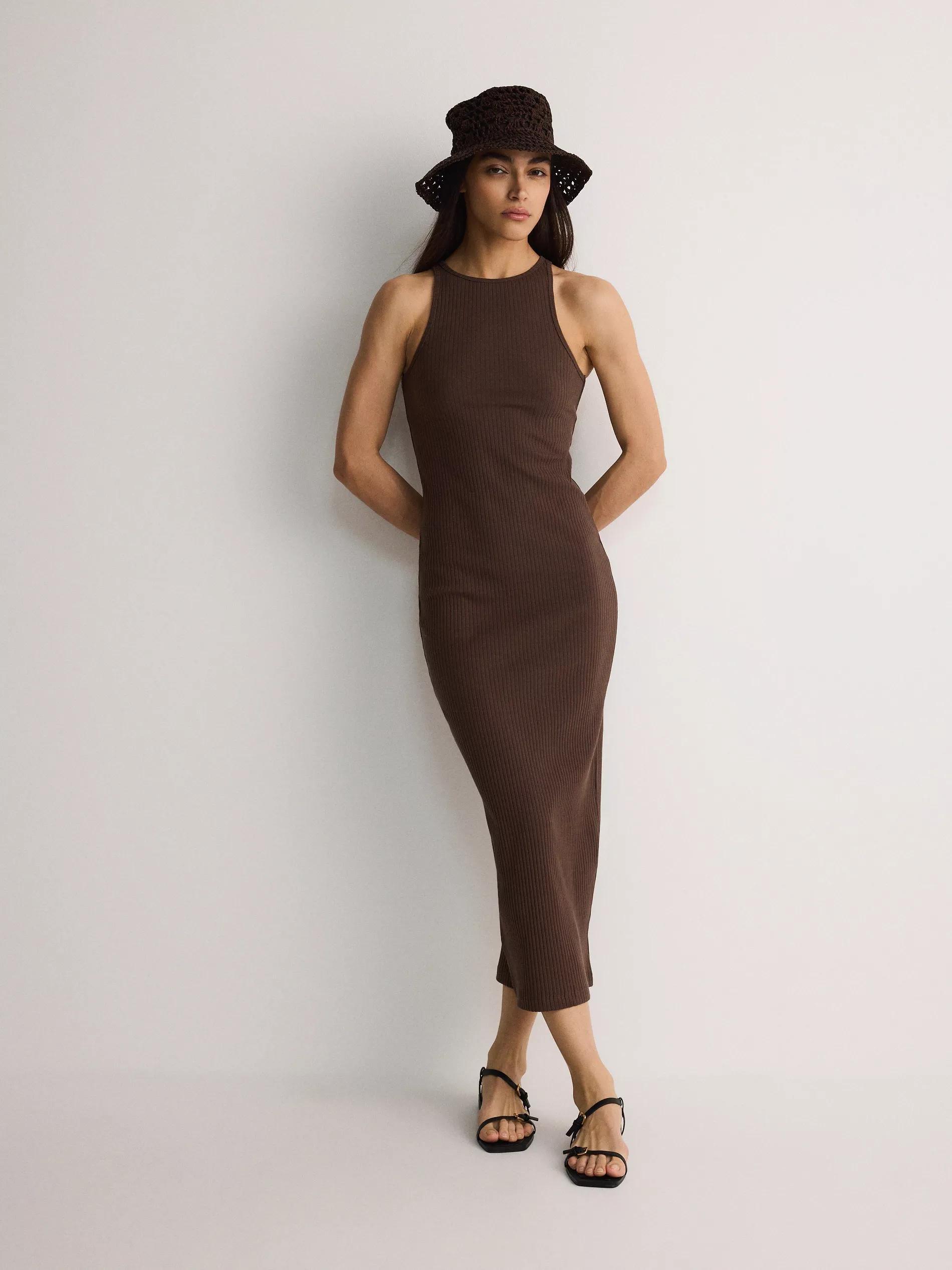 Brown Short Sleeve Dress, , large image number 2