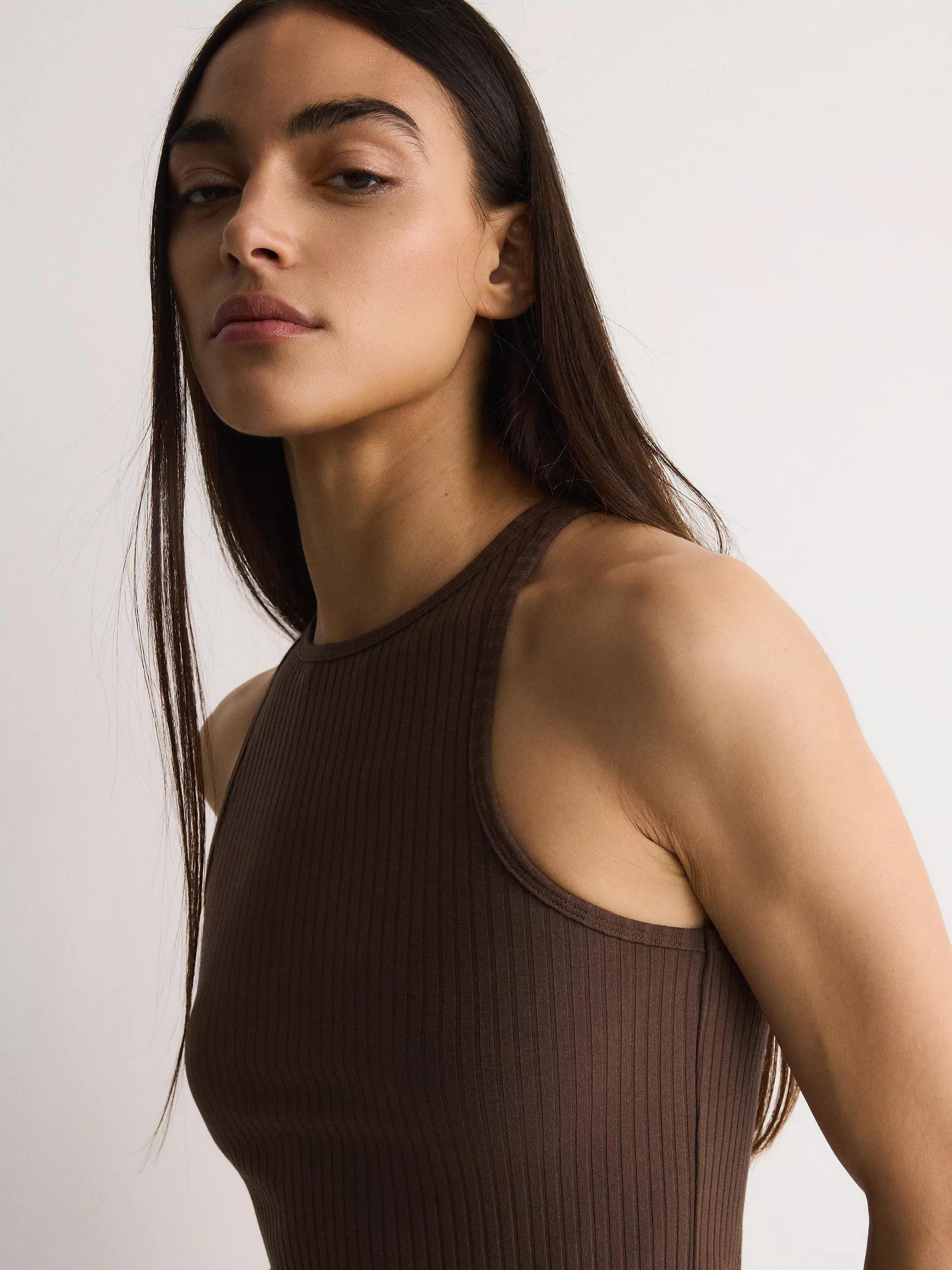 Brown Short Sleeve Dress, , large image number 3
